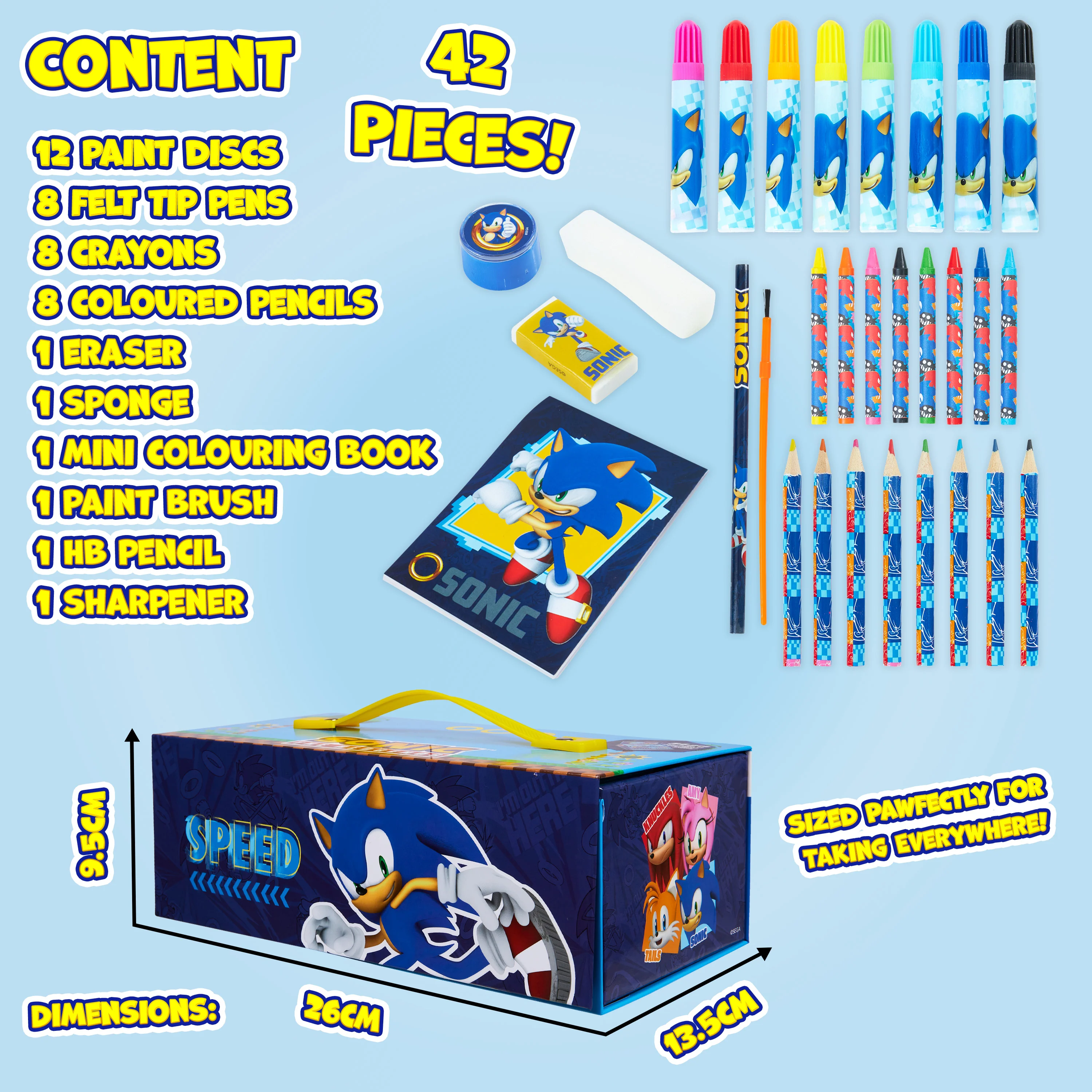Sonic The Hedgehog Art Set for Girls Boys Colouring Sets for Children - Image 7
