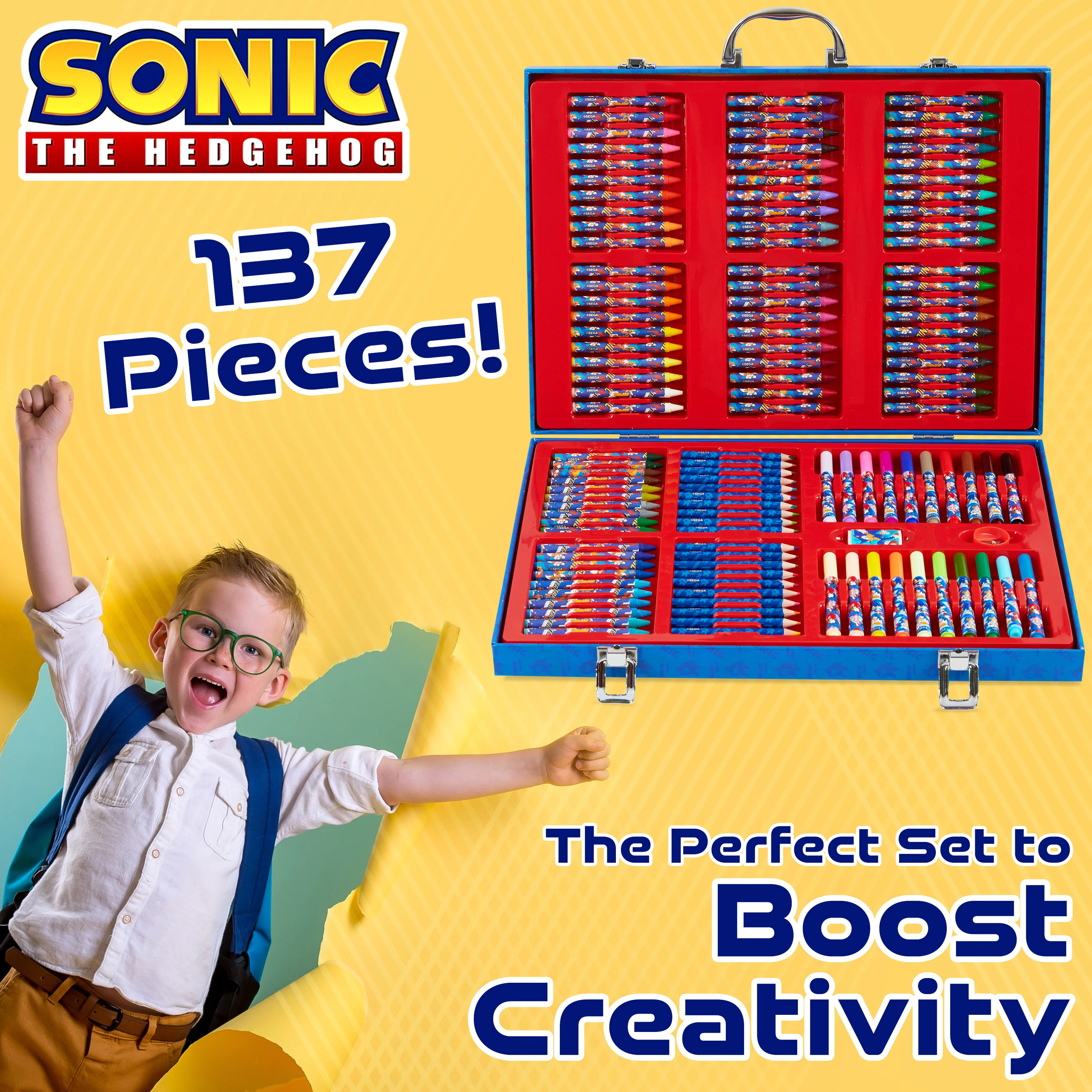 SONIC THE HEDGEHOG Art Set for Kids with 137 Pcs, Art Supplies - Gifts for Boys - Image 3