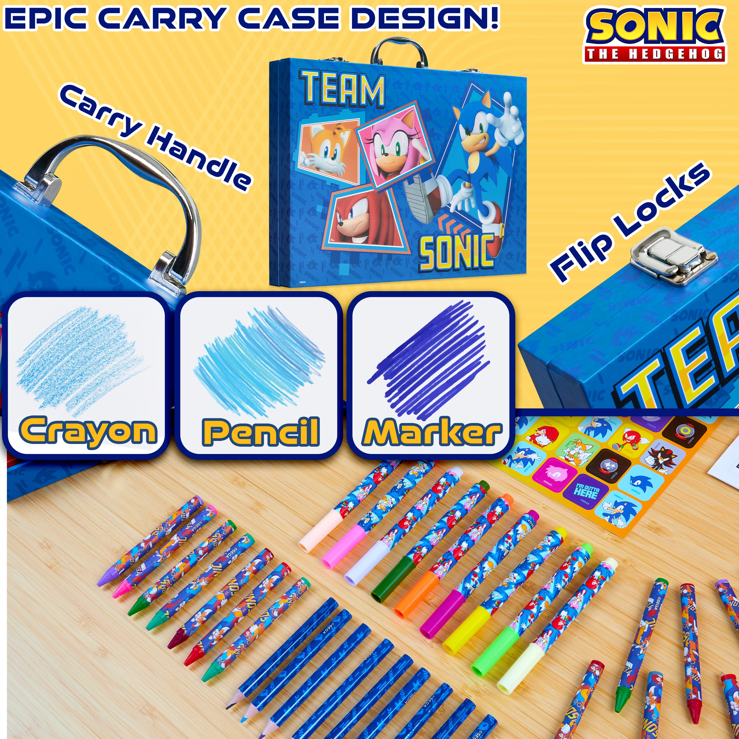 SONIC THE HEDGEHOG Art Set for Kids with 137 Pcs, Art Supplies - Gifts for Boys - Image 4