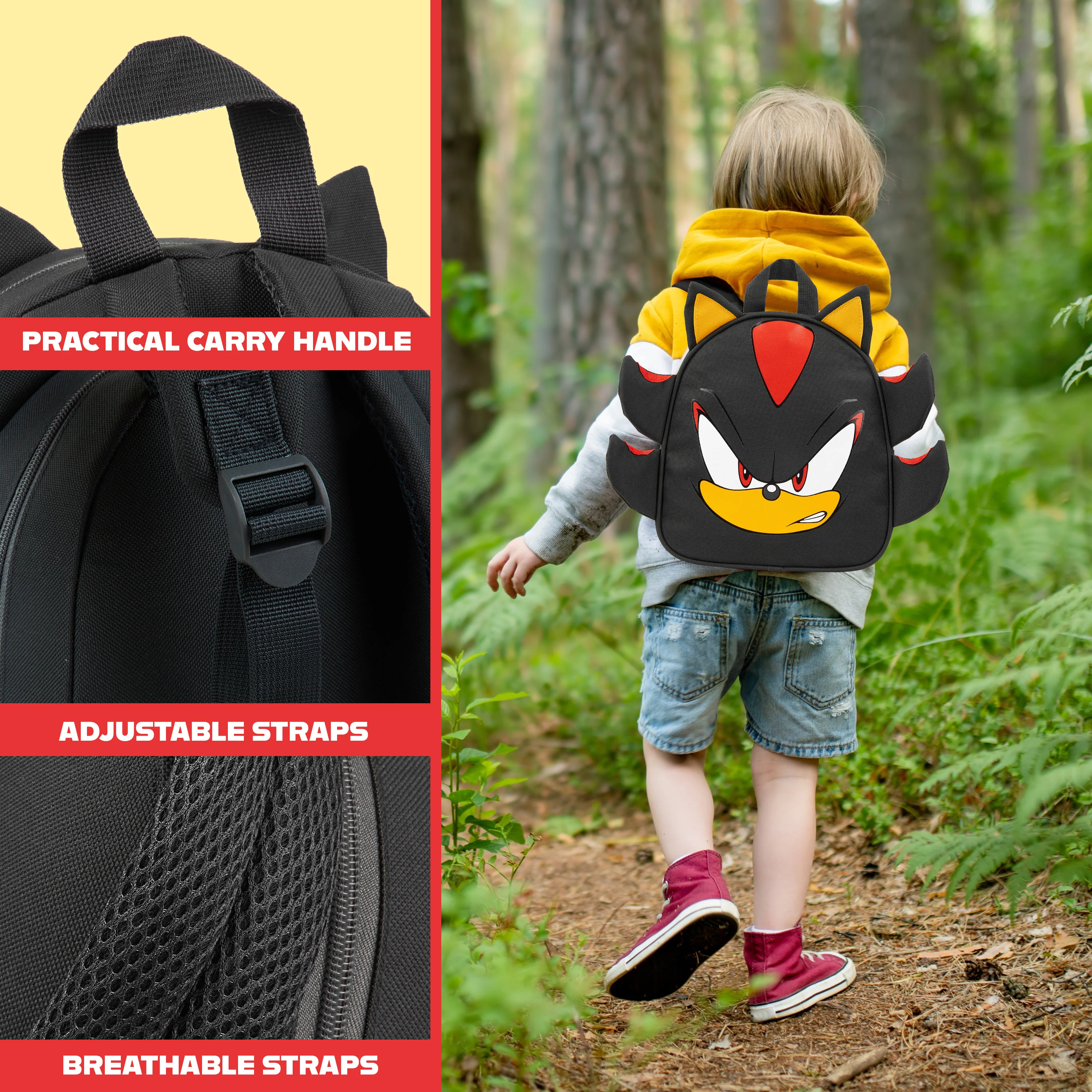 SONIC THE HEDGEHOG Backpack for Kids Tweens Rucksack Lightweight Gamer Daypack - Image 4