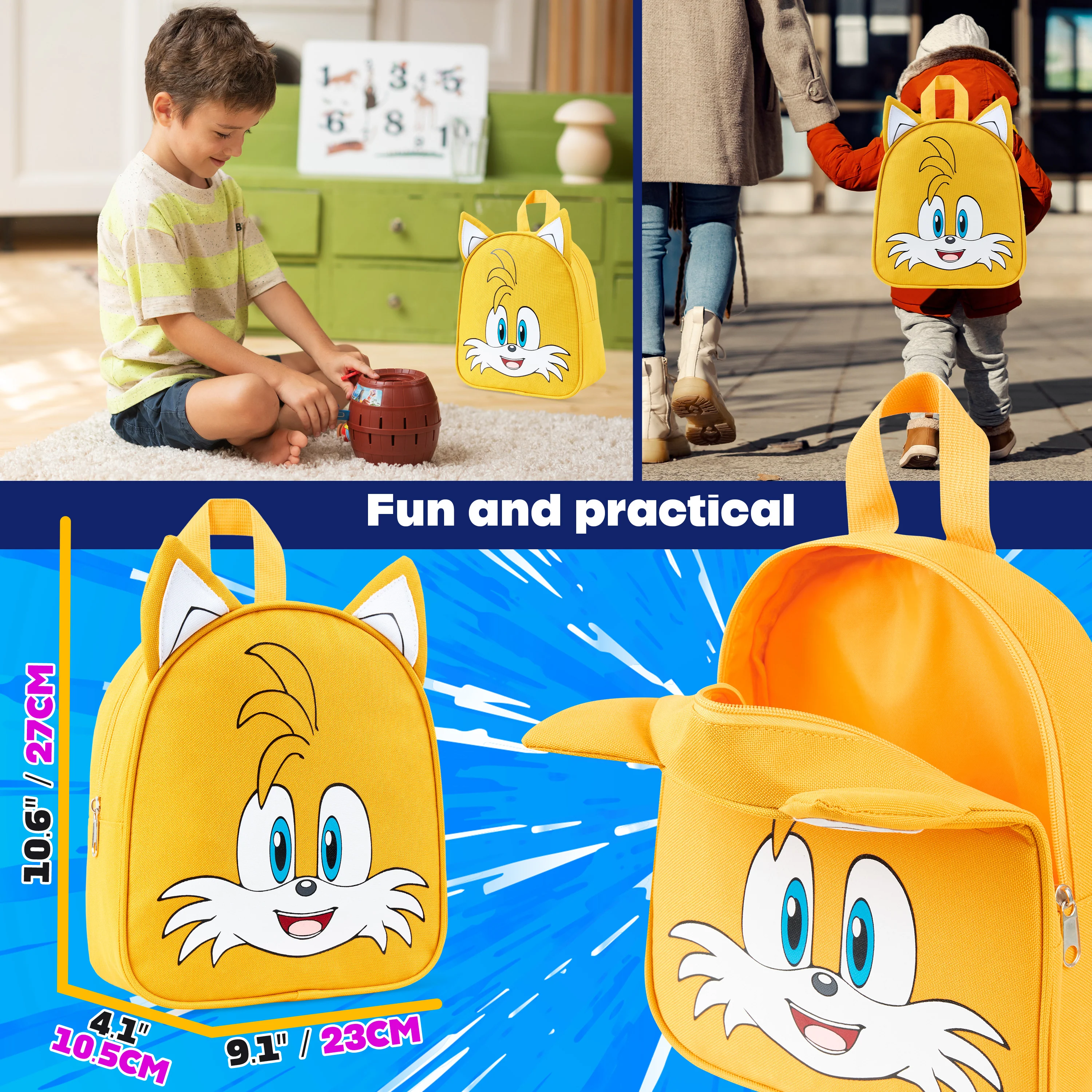 SONIC THE HEDGEHOG Backpack for Kids Tweens Rucksack Lightweight Gamer Daypack - Image 3