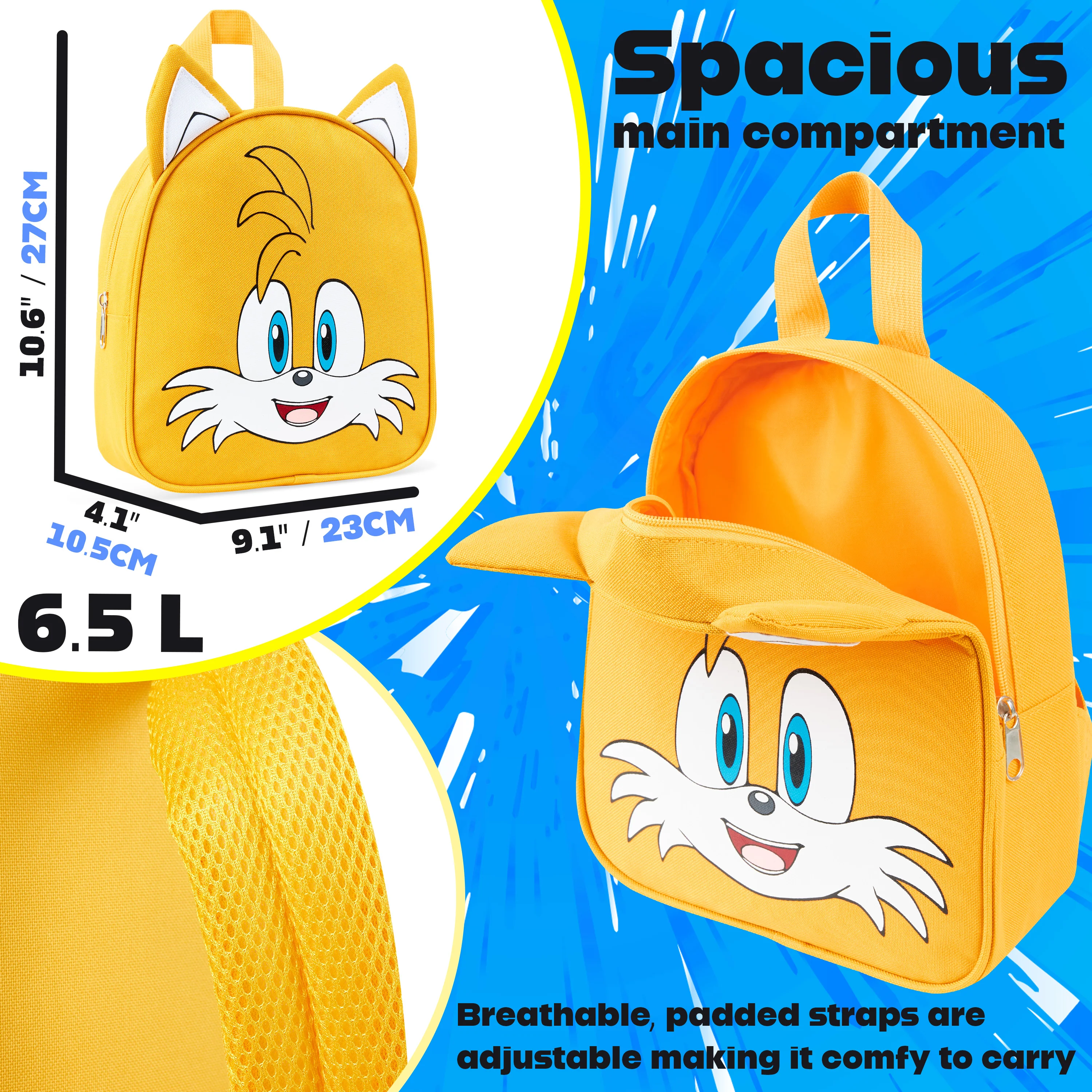 SONIC THE HEDGEHOG Backpack for Kids Tweens Rucksack Lightweight Gamer Daypack - Image 6