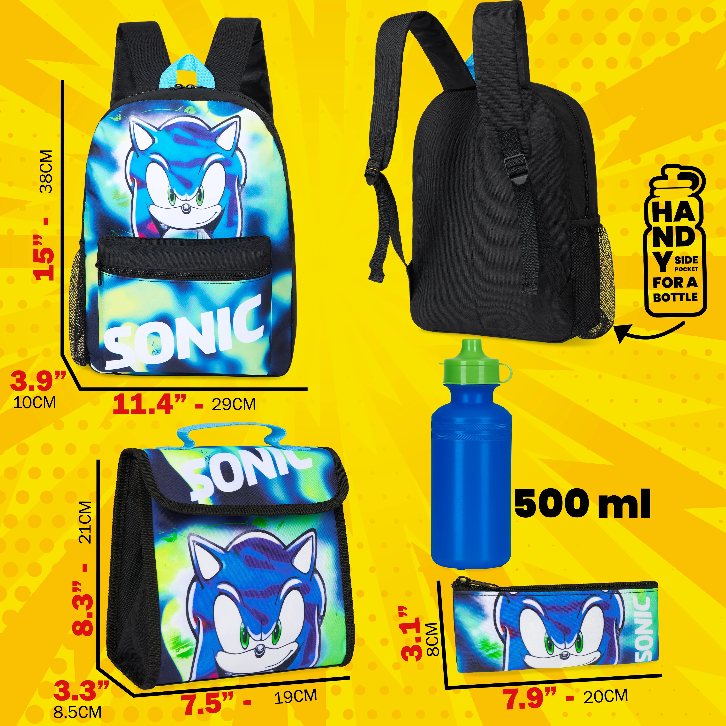 Sonic The Hedgehog Backpack Set 4 Pcs - Image 6