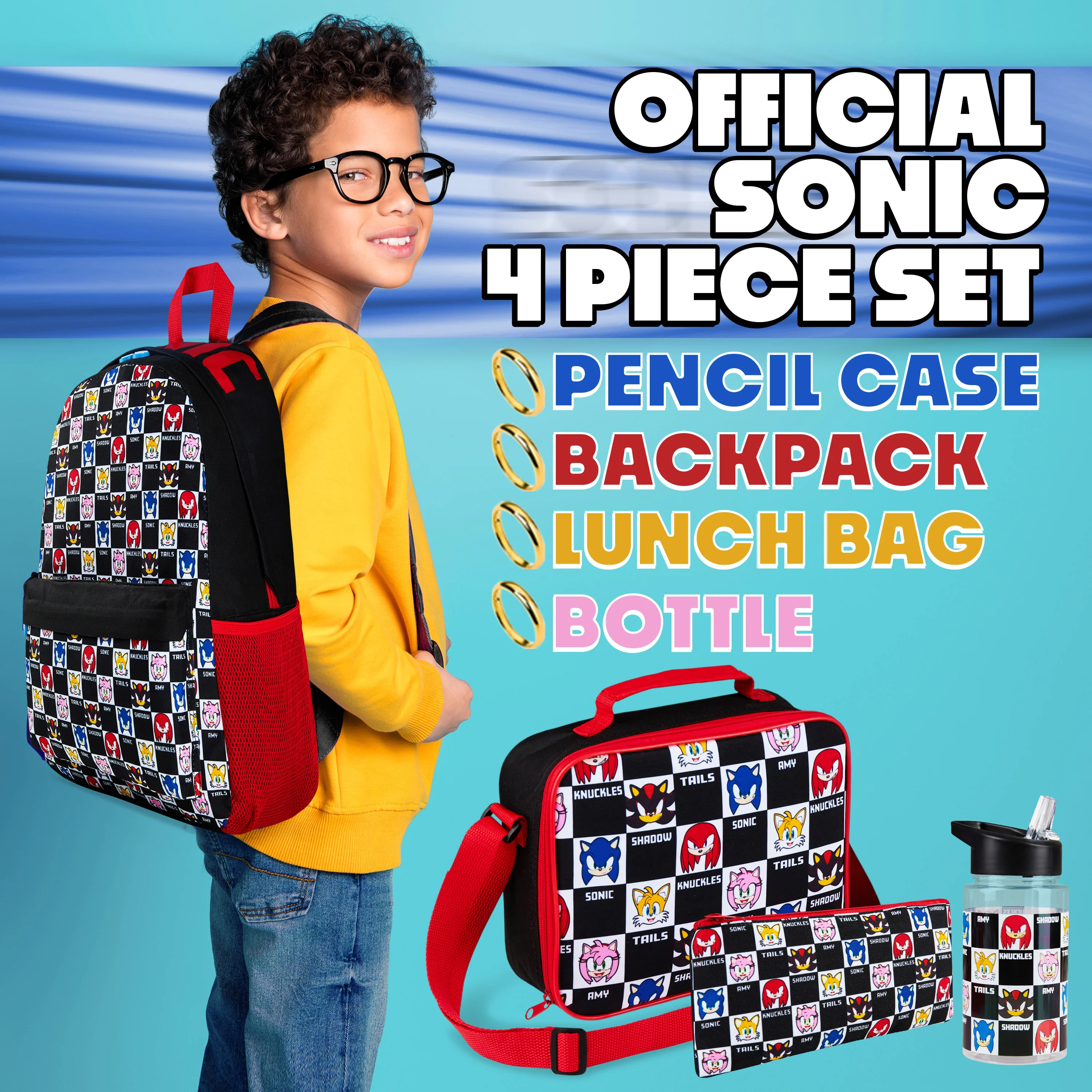 SONIC THE HEDGEHOG Backpack Set 4 Pcs - Image 2