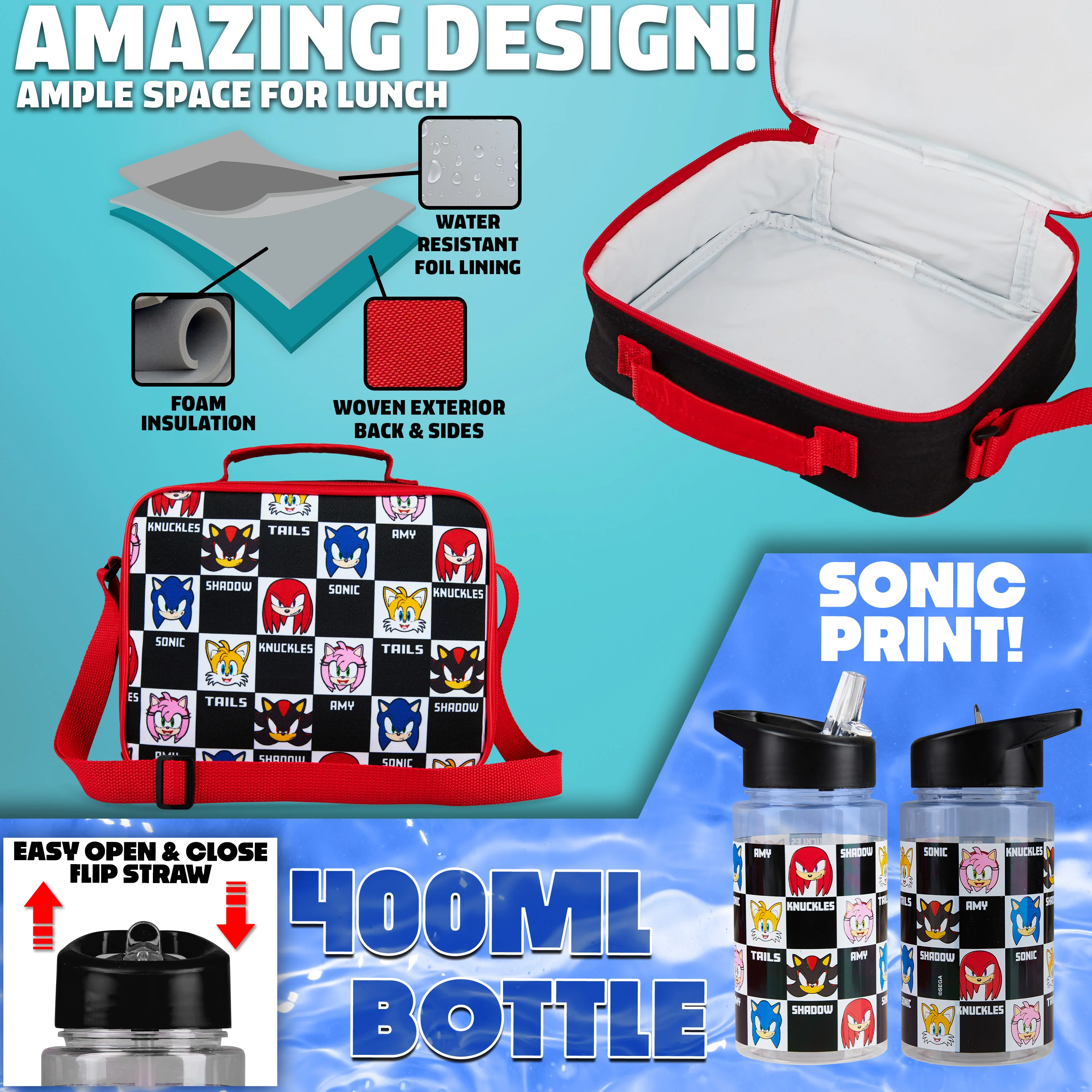 SONIC THE HEDGEHOG Backpack Set 4 Pcs - Image 4