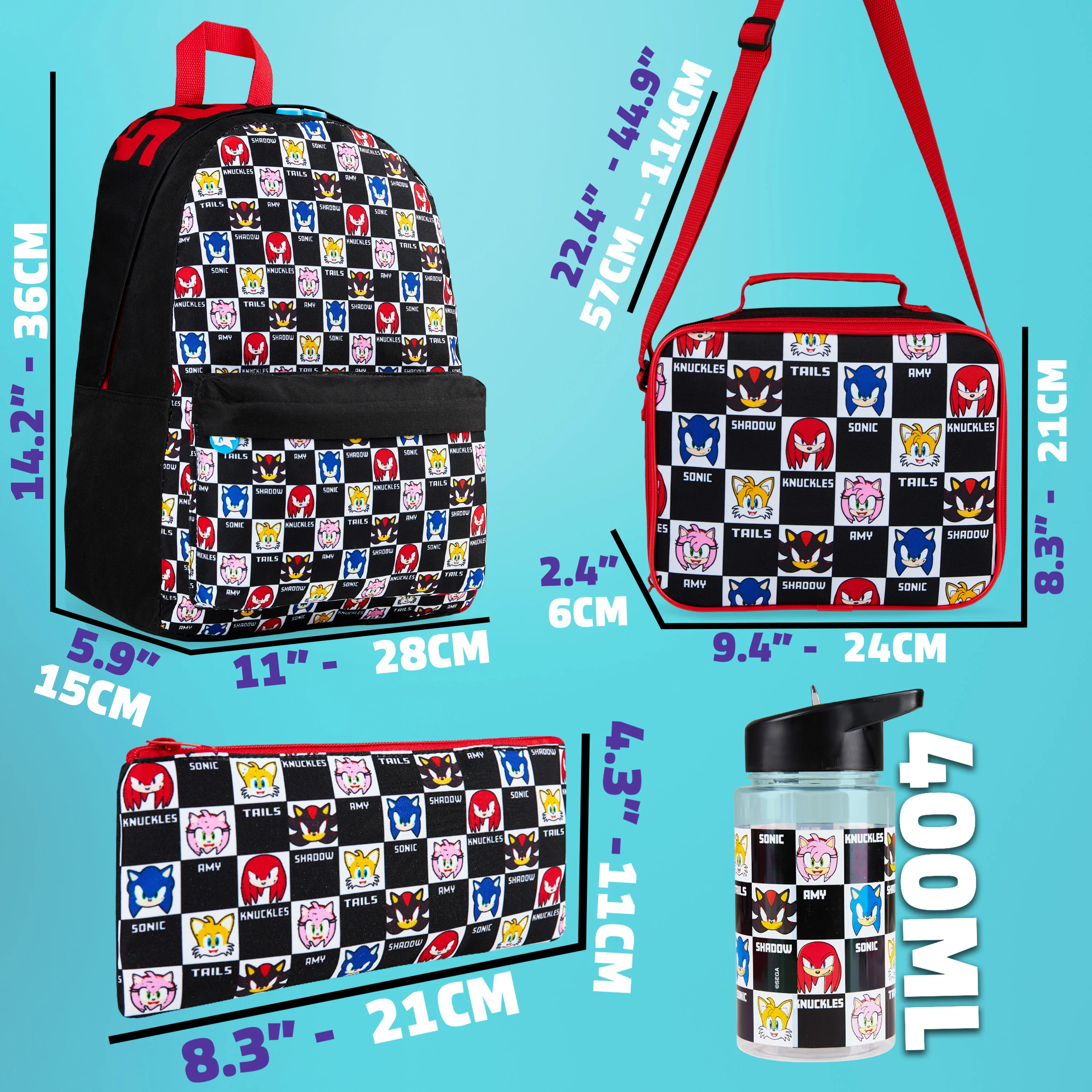 SONIC THE HEDGEHOG Backpack Set 4 Pcs - Image 6