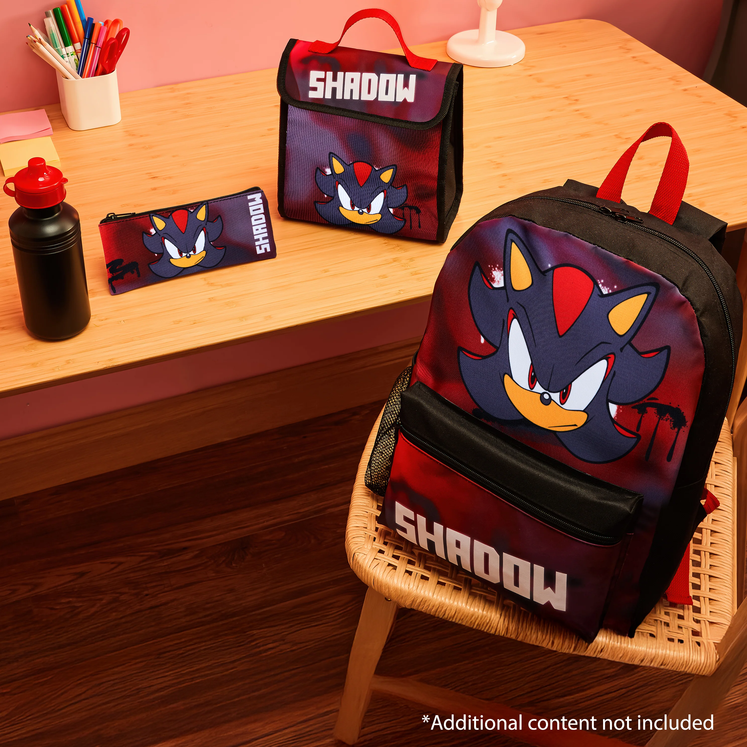 SONIC THE HEDGEHOG Backpack Set 4 Pcs Water Bottle Backpack Pencil Case - Image 5