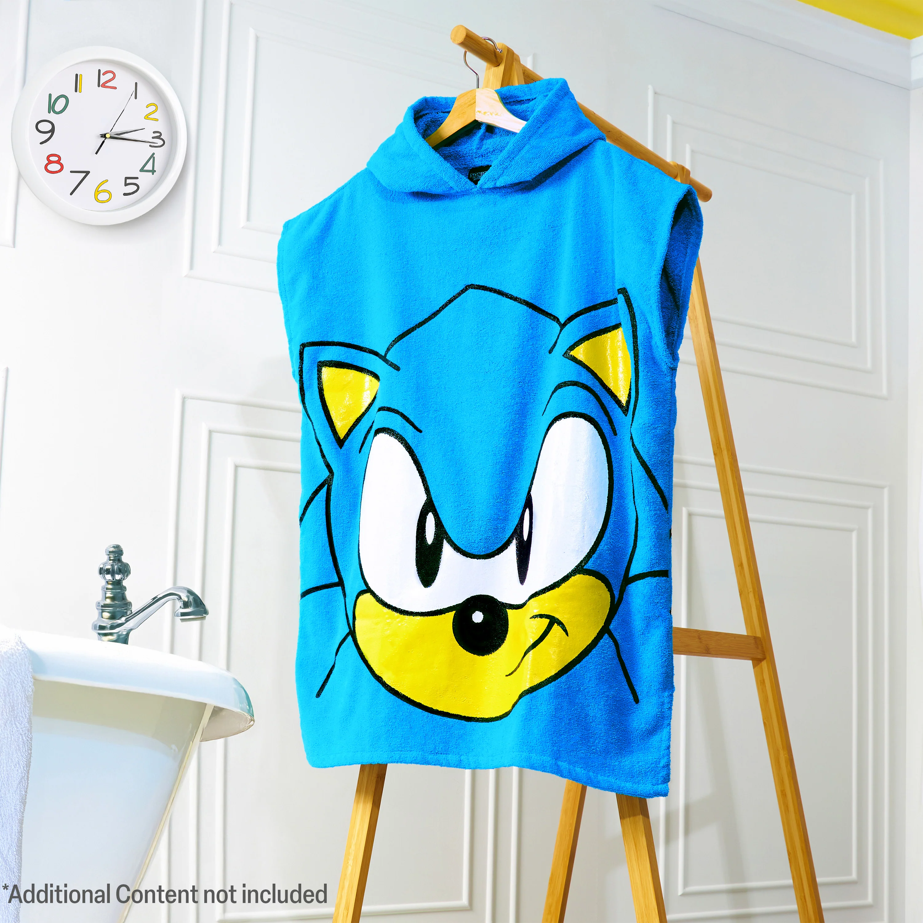 SONIC THE HEDGEHOG Beach Towel with Hood for Kids Changing Robe Cotton Gamer Poncho Towel for Bath Shower Swimming Beach Holiday Essentials - Image 5
