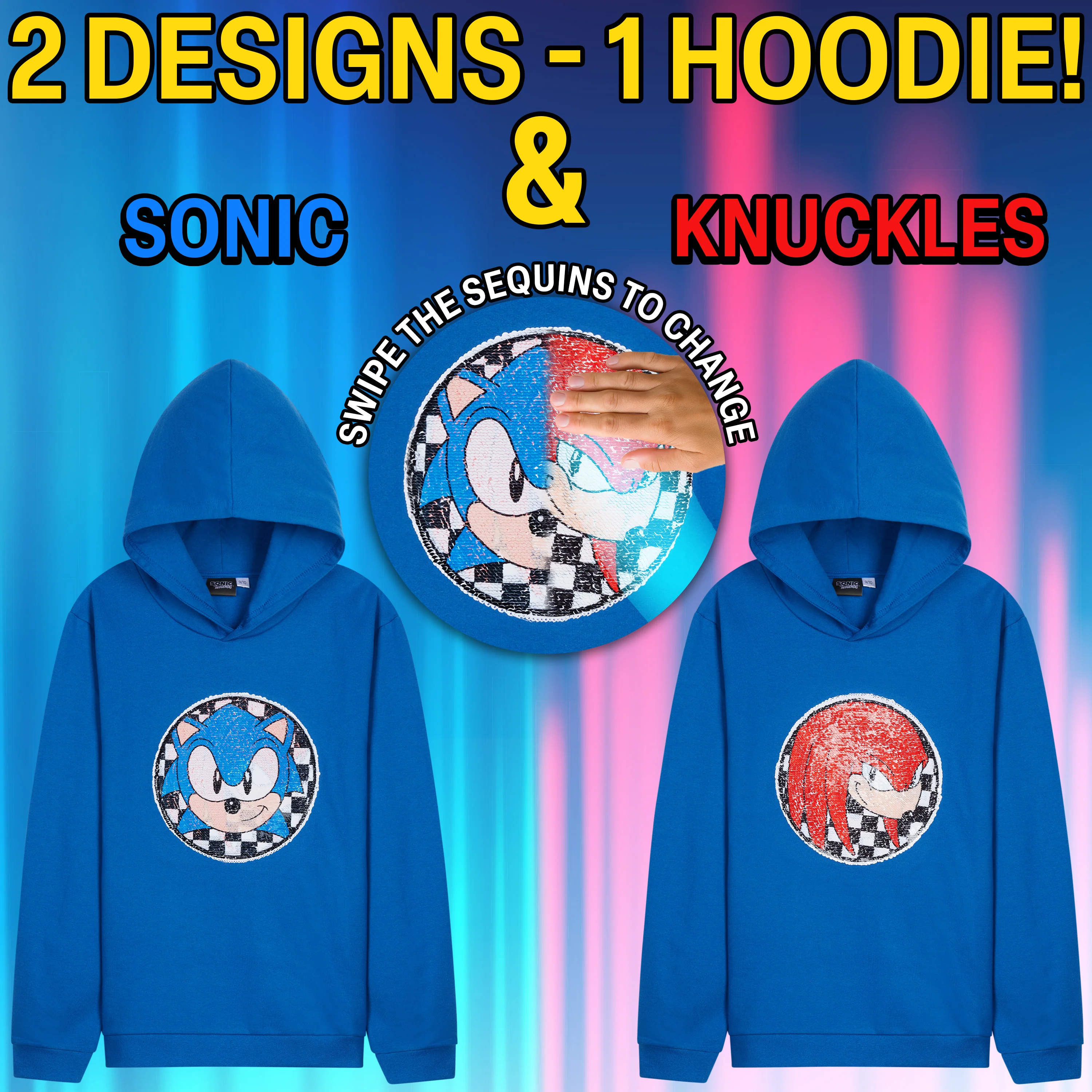 SONIC THE HEDGEHOG Hoodie for Boys Teens Shadow Knuckles Tails Warm Hooded Sweatshirt Jumper Casual Pullover - Image 4