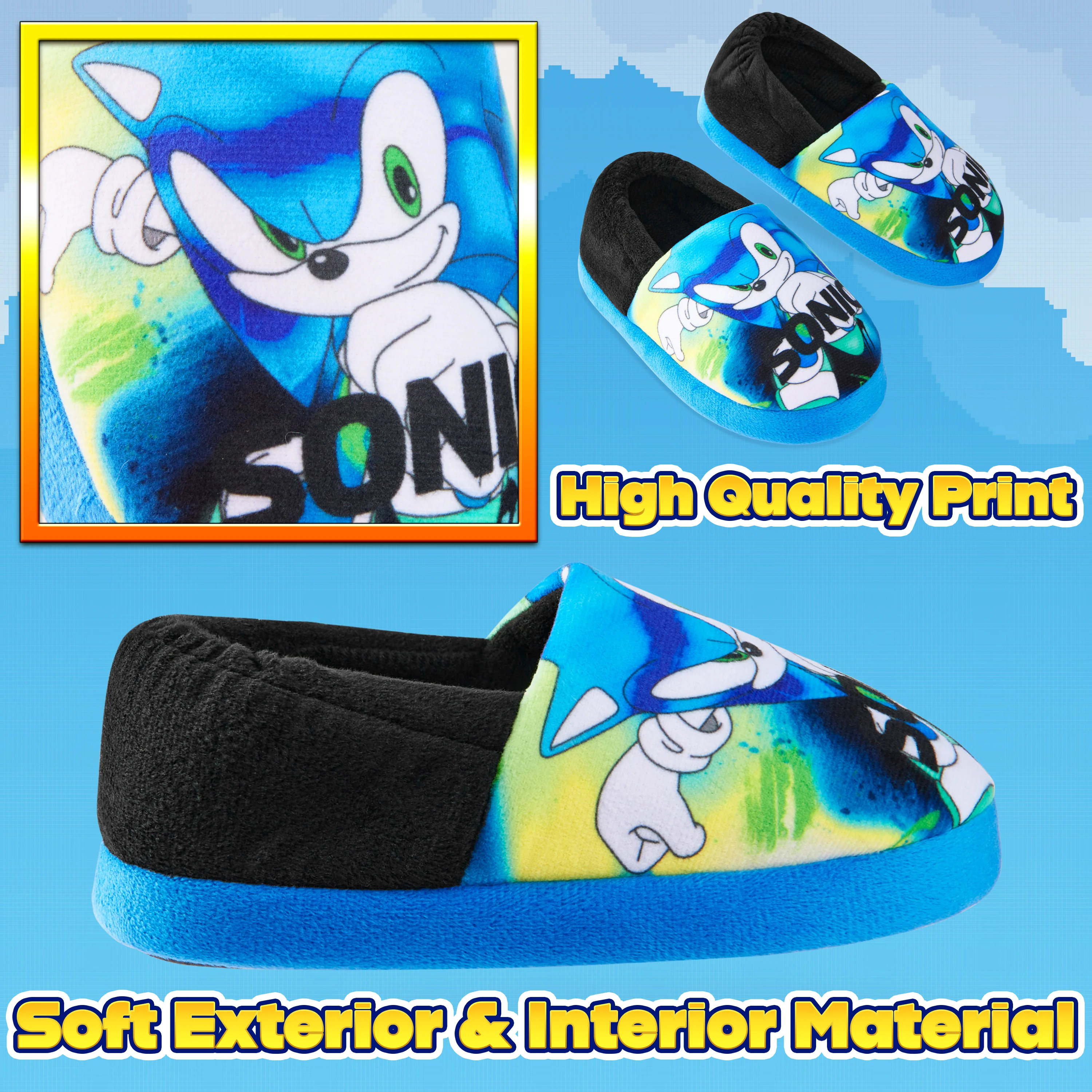 Sonic The Hedgehog Boys Slippers - Warm 3D Kids Slippers Size - Image 3
