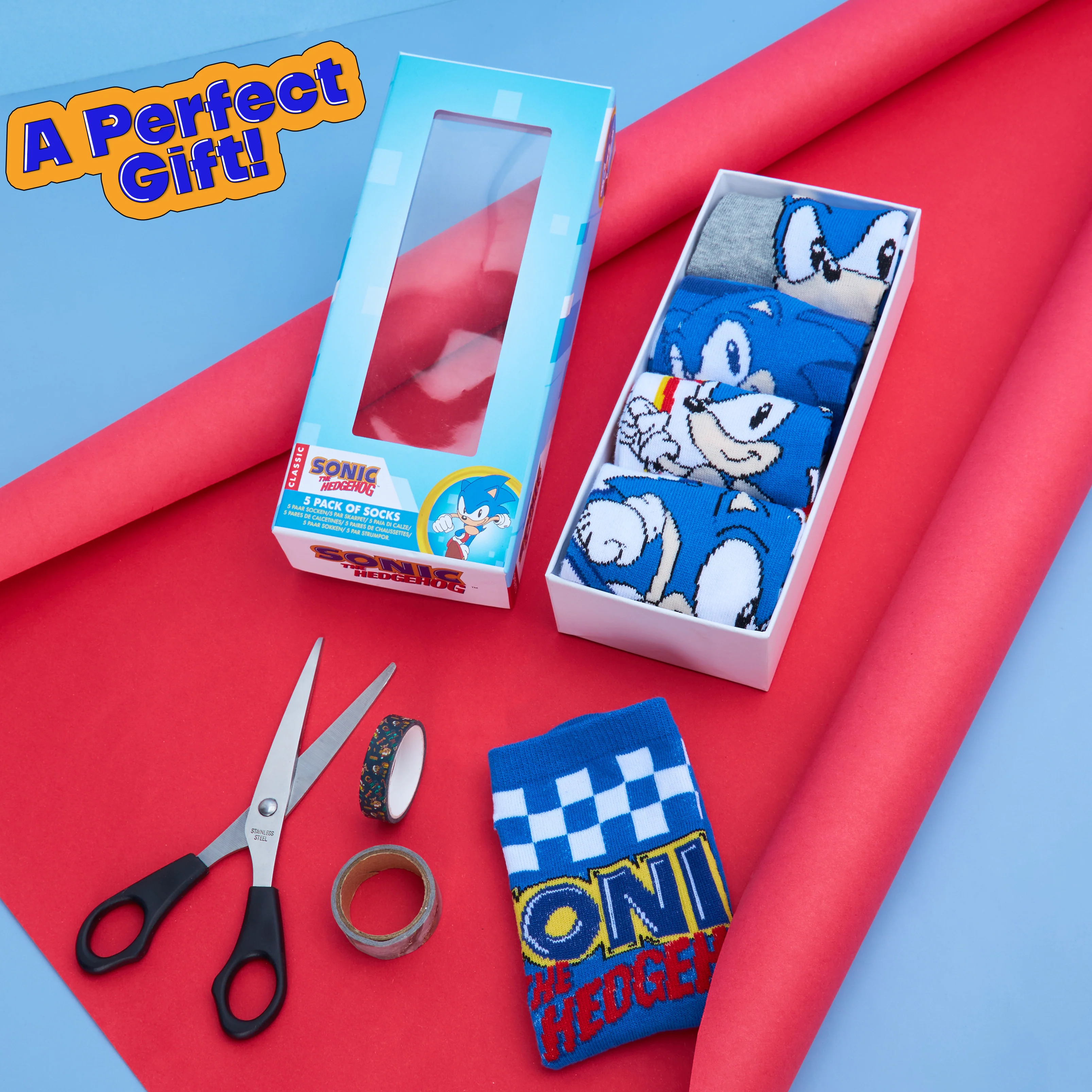 Sonic The Hedgehog Boys Socks, 5 Pack Crew Socks - Image 2
