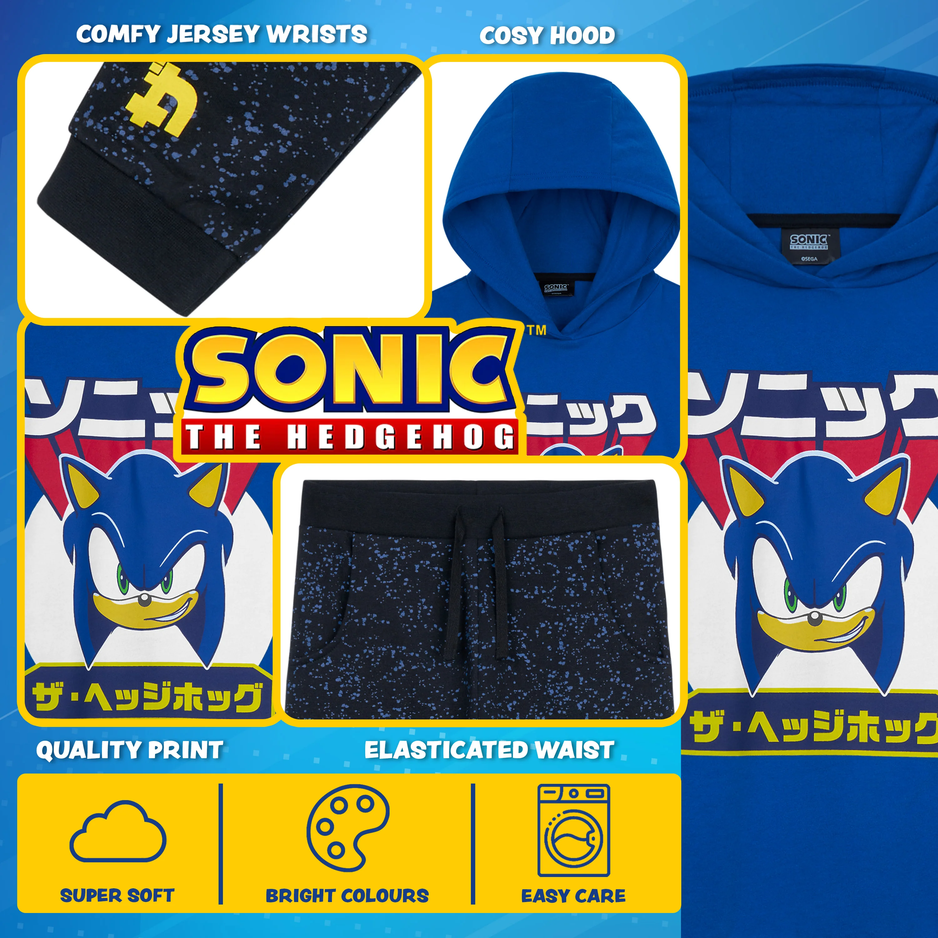 Sonic The Hedgehog Boys Tracksuit, Hoodie and Joggers Set for Kids - Image 5