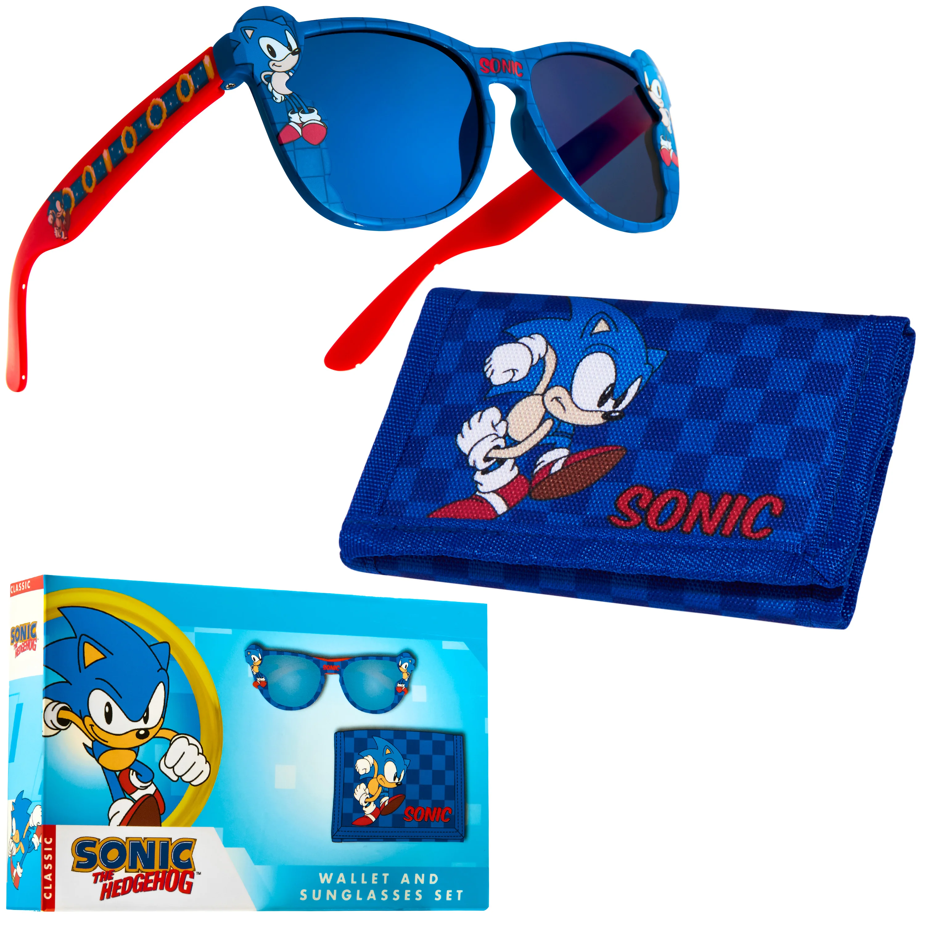 Sonic The Hedgehog Boys UV Protection Sunglasses and Trifold Wallet Set