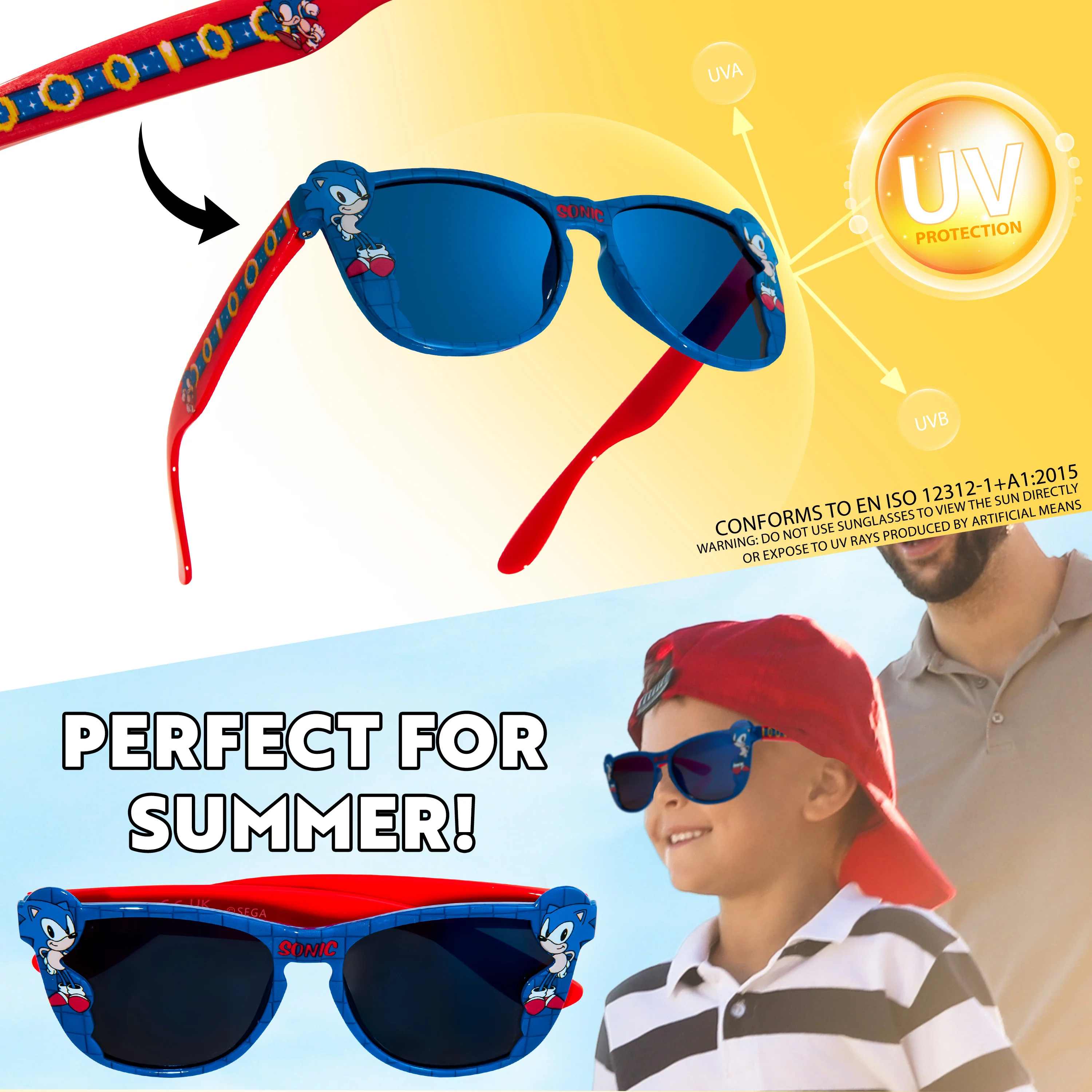 Sonic The Hedgehog Boys UV Protection Sunglasses and Trifold Wallet Set - Image 3
