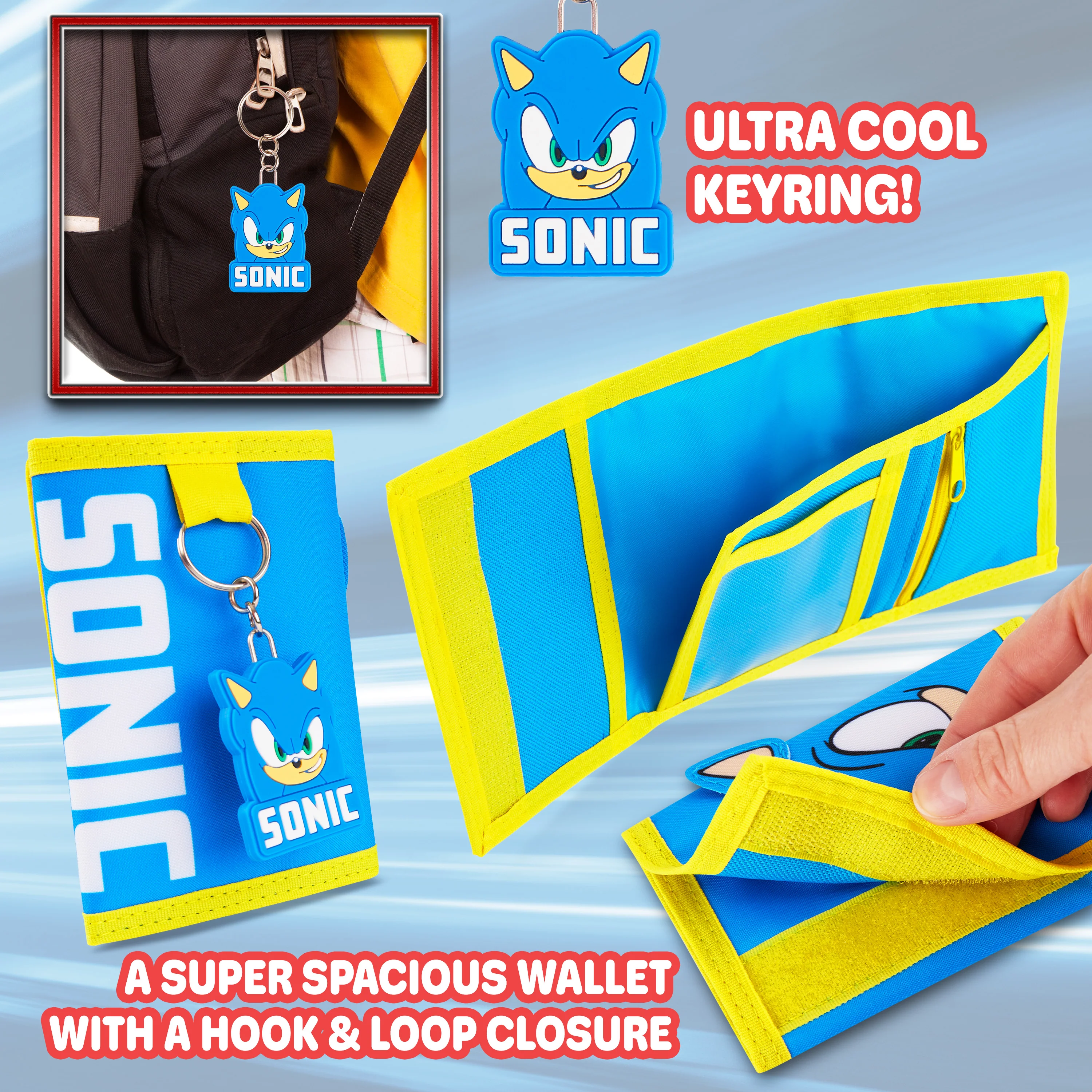 Sonic The Hedgehog Boys Wallet with Keyring for Kids - Image 6