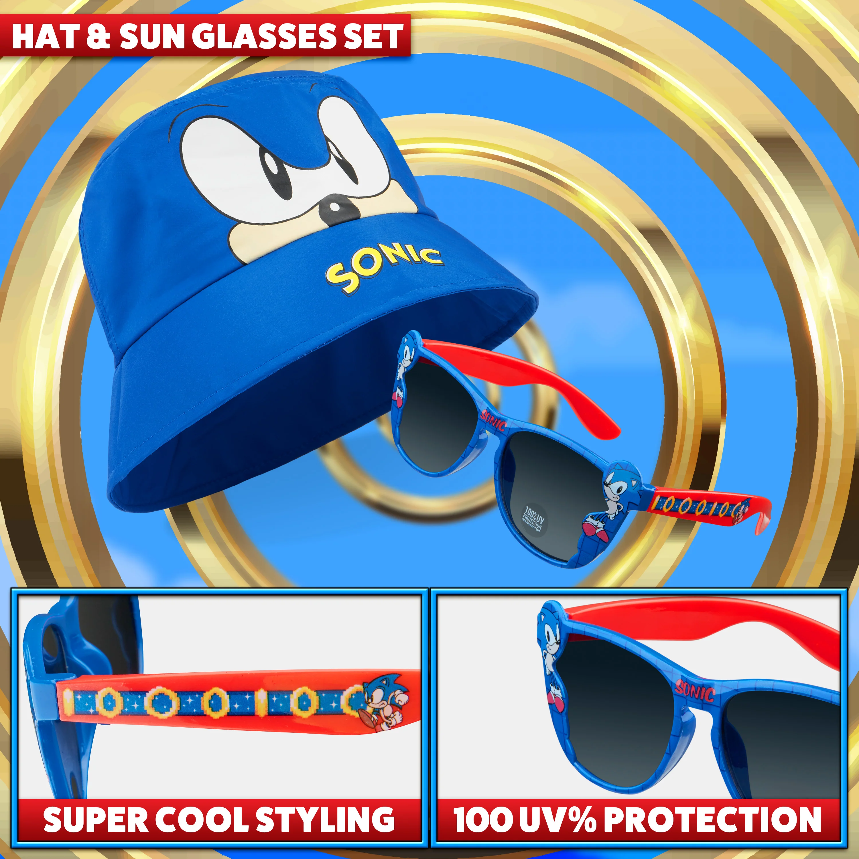 Sonic The Hedgehog Bucket Hat and Kids Sunglasses - Image 3