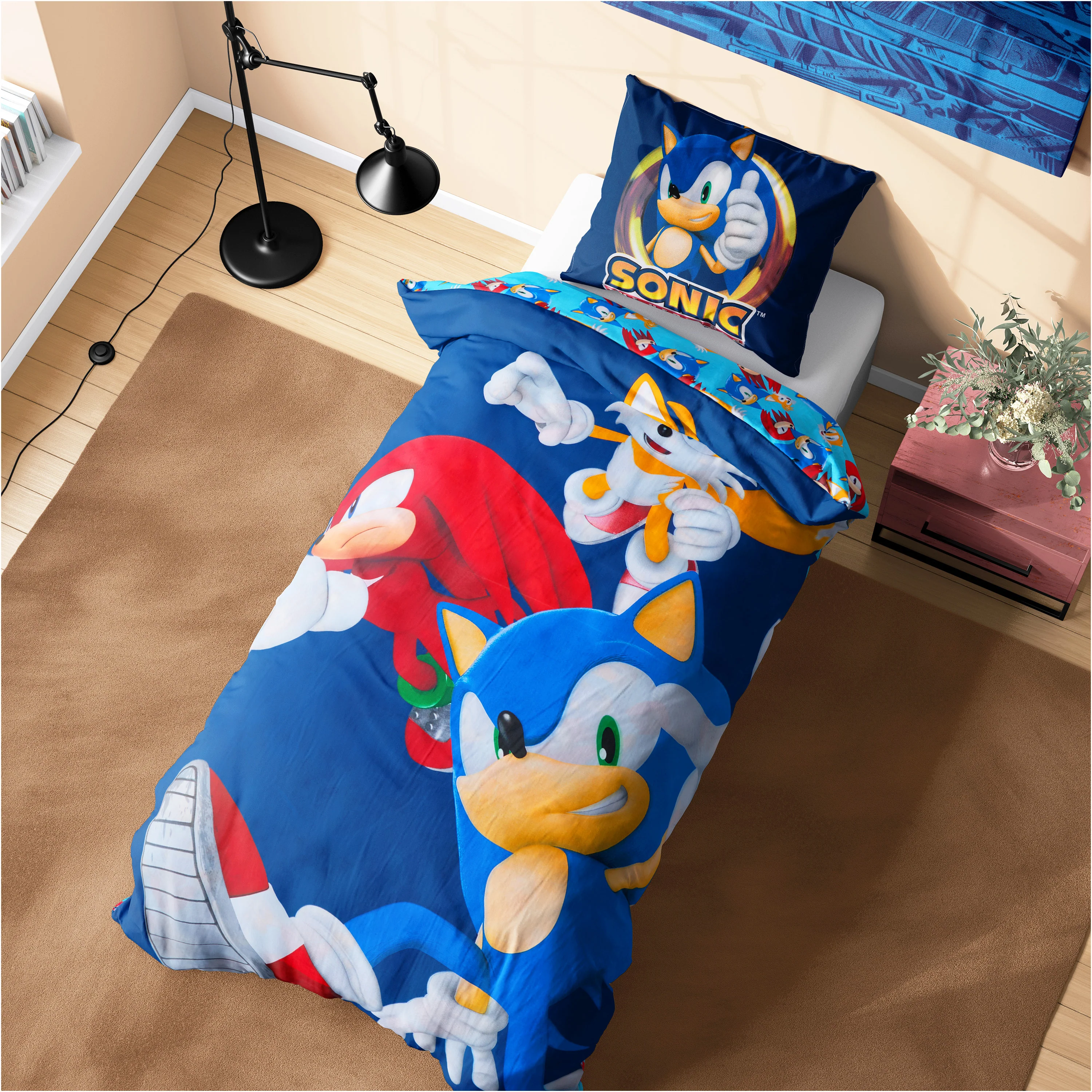SONIC THE HEDGEHOG Duvet Cover and Pillowcase Set - Single Size