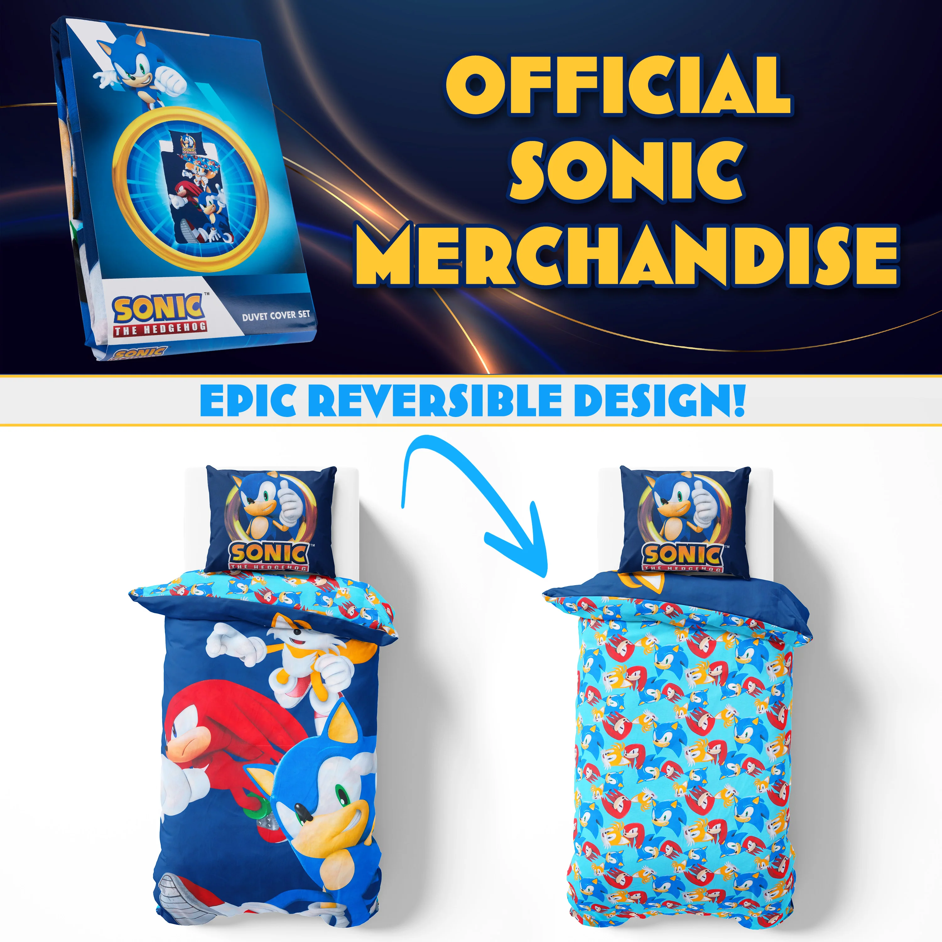 SONIC THE HEDGEHOG Duvet Cover and Pillowcase Set - Single Size - Image 6