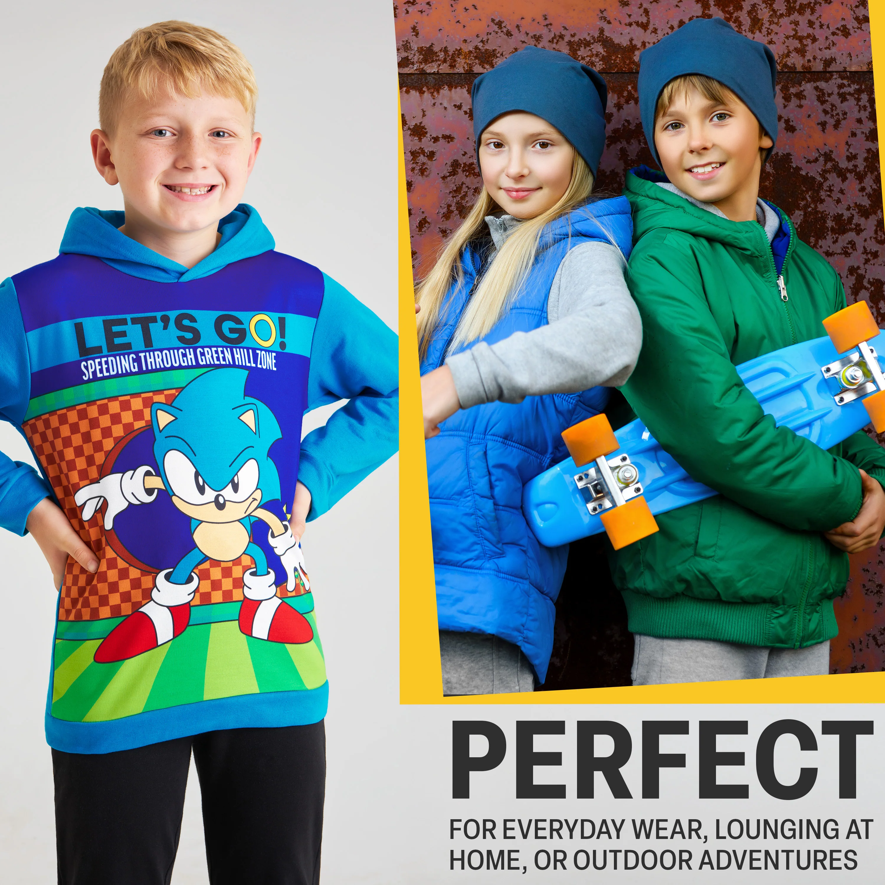 SONIC THE HEDGEHOG Hoodie for Boys Teens Shadow Knuckles Tails Warm Hooded Sweatshirt Jumper Casual Pullover - Image 2