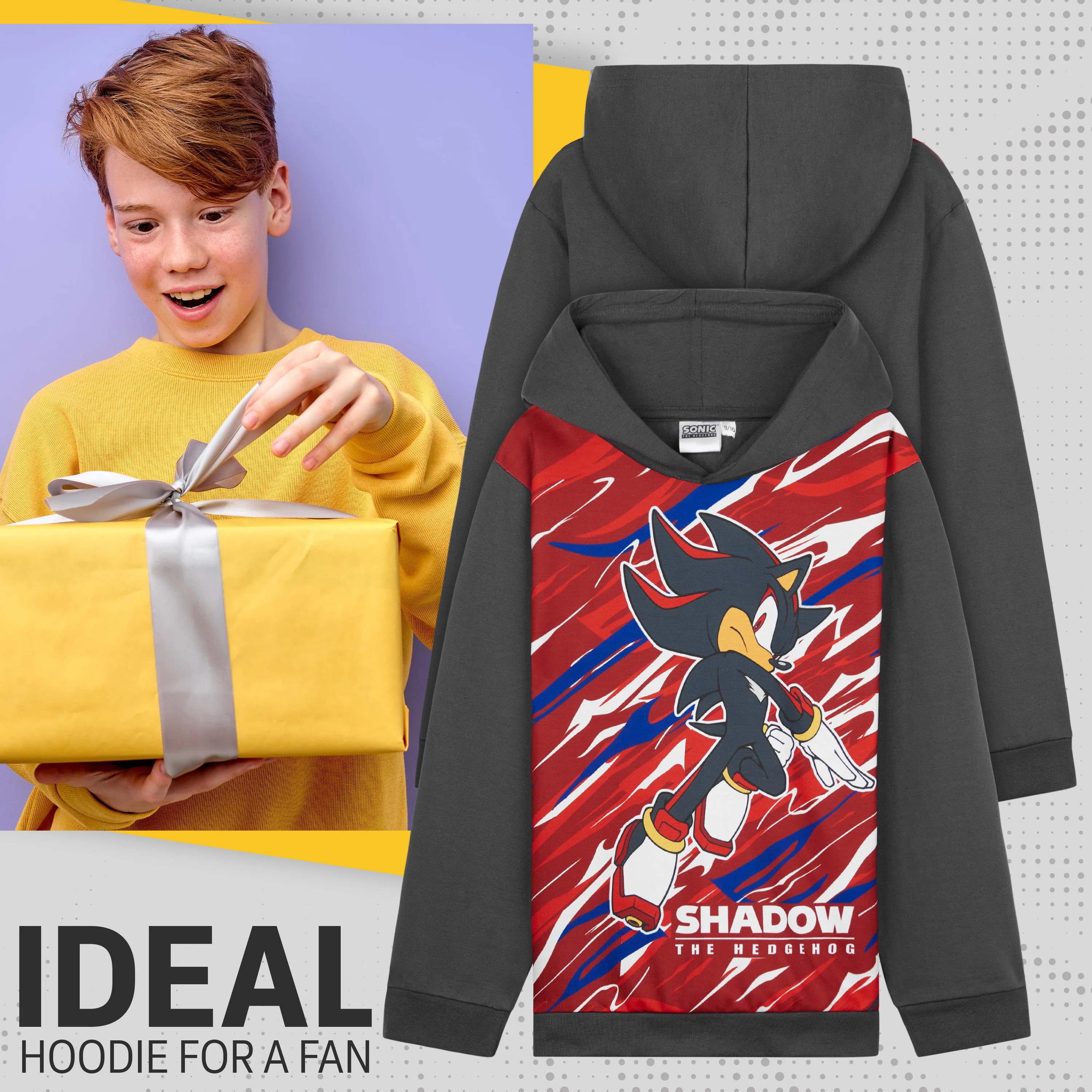 SONIC THE HEDGEHOG Hoodie for Boys Teens Shadow Knuckles Tails Hooded Sweatshirt - Image 4