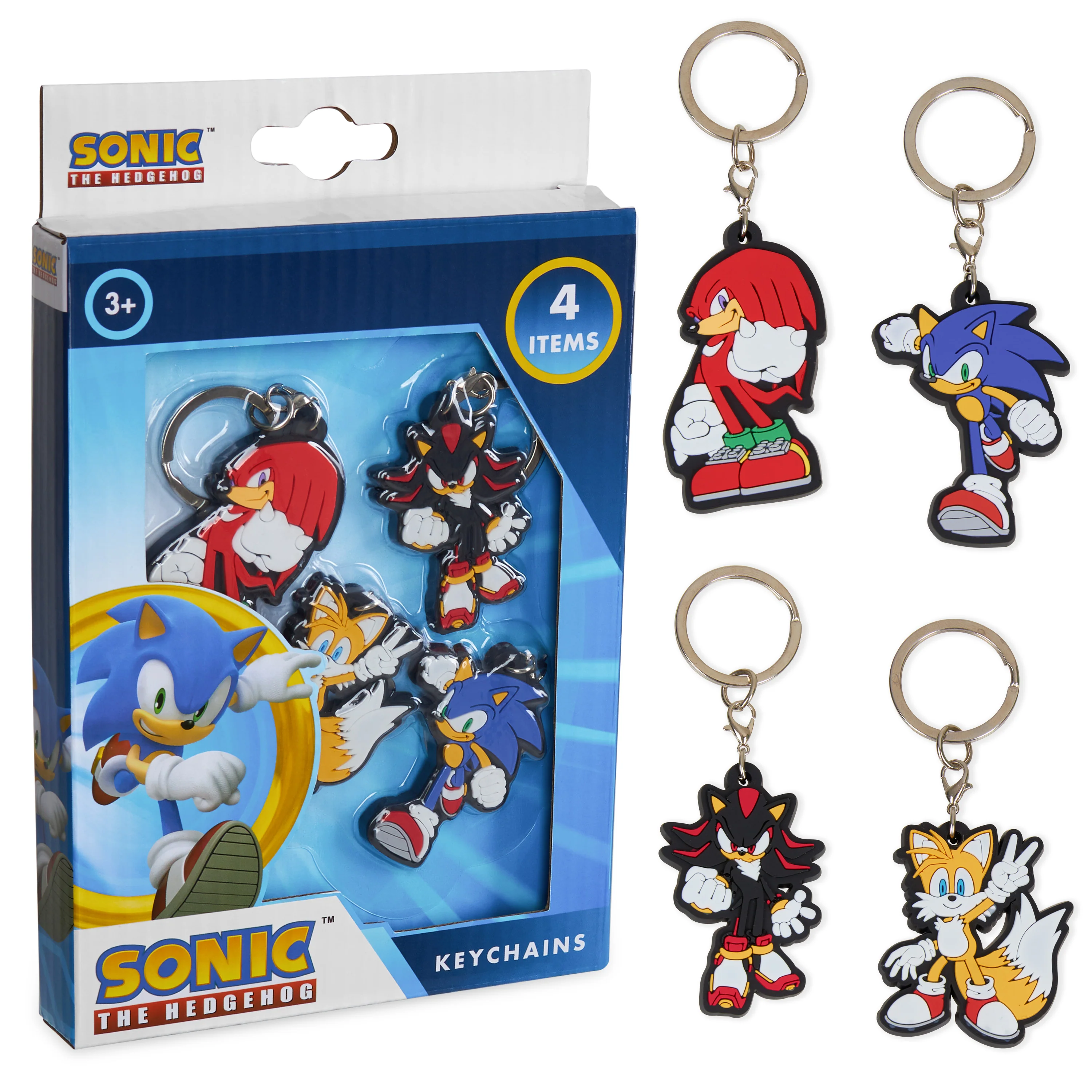 Sonic The Hedgehog Keyrings for Kids, Rubber Keyrings - 4 Pack Mini Figures - Image 2