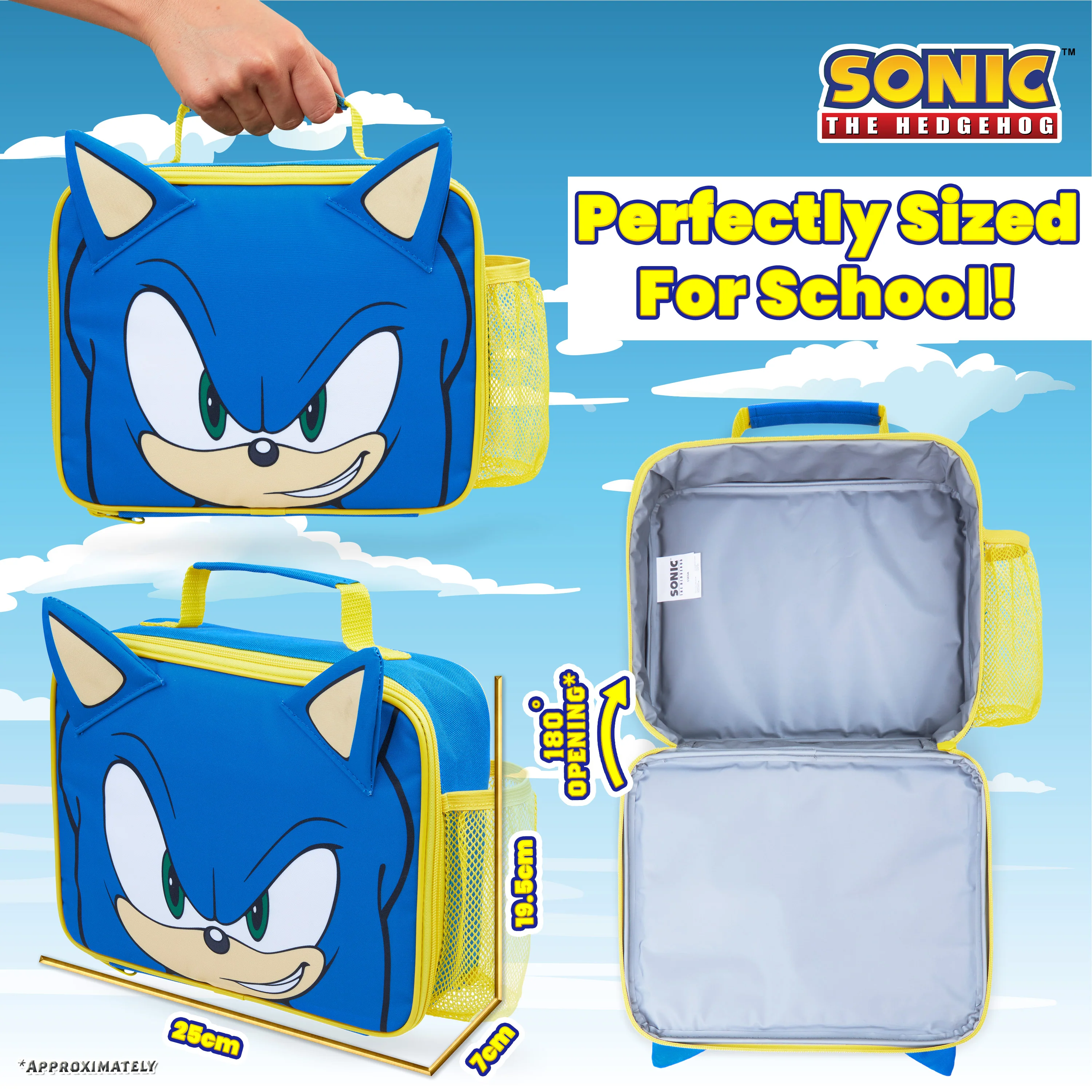 Sonic The Hedgehog Lunch Box Kids Insulated Lunch Bag for Boys (Blue/Yellow) - Image 7