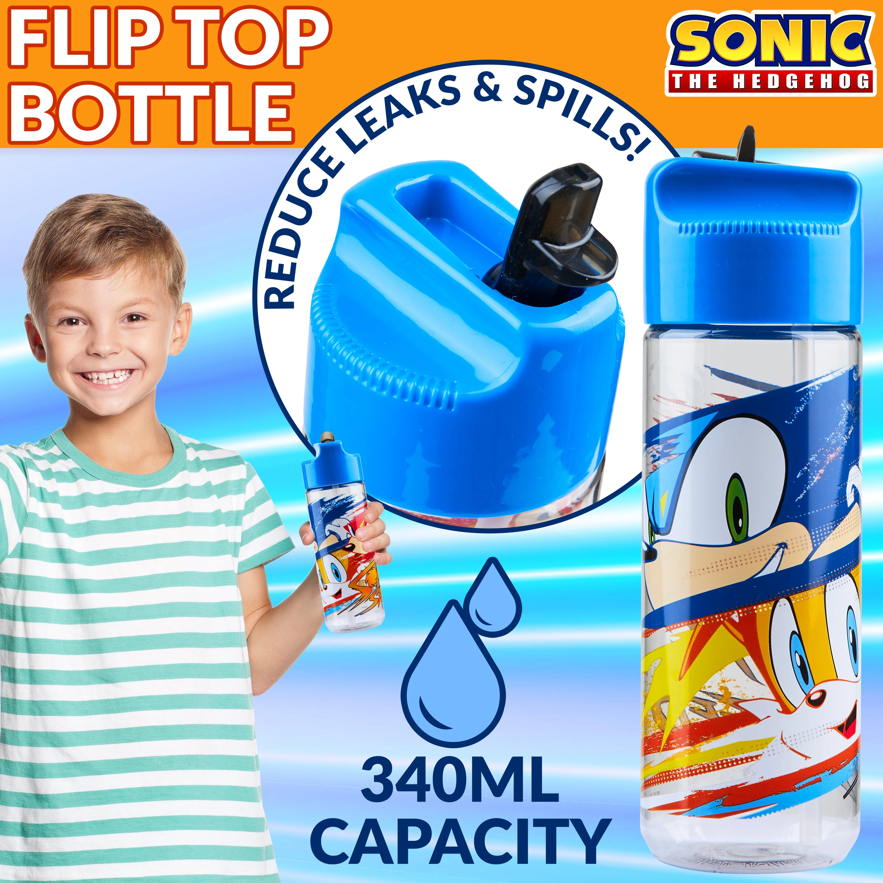 Sonic The Hedgehog Lunch Box Set for Kids Multiple Snack Compartments and Water Bottle - Image 4