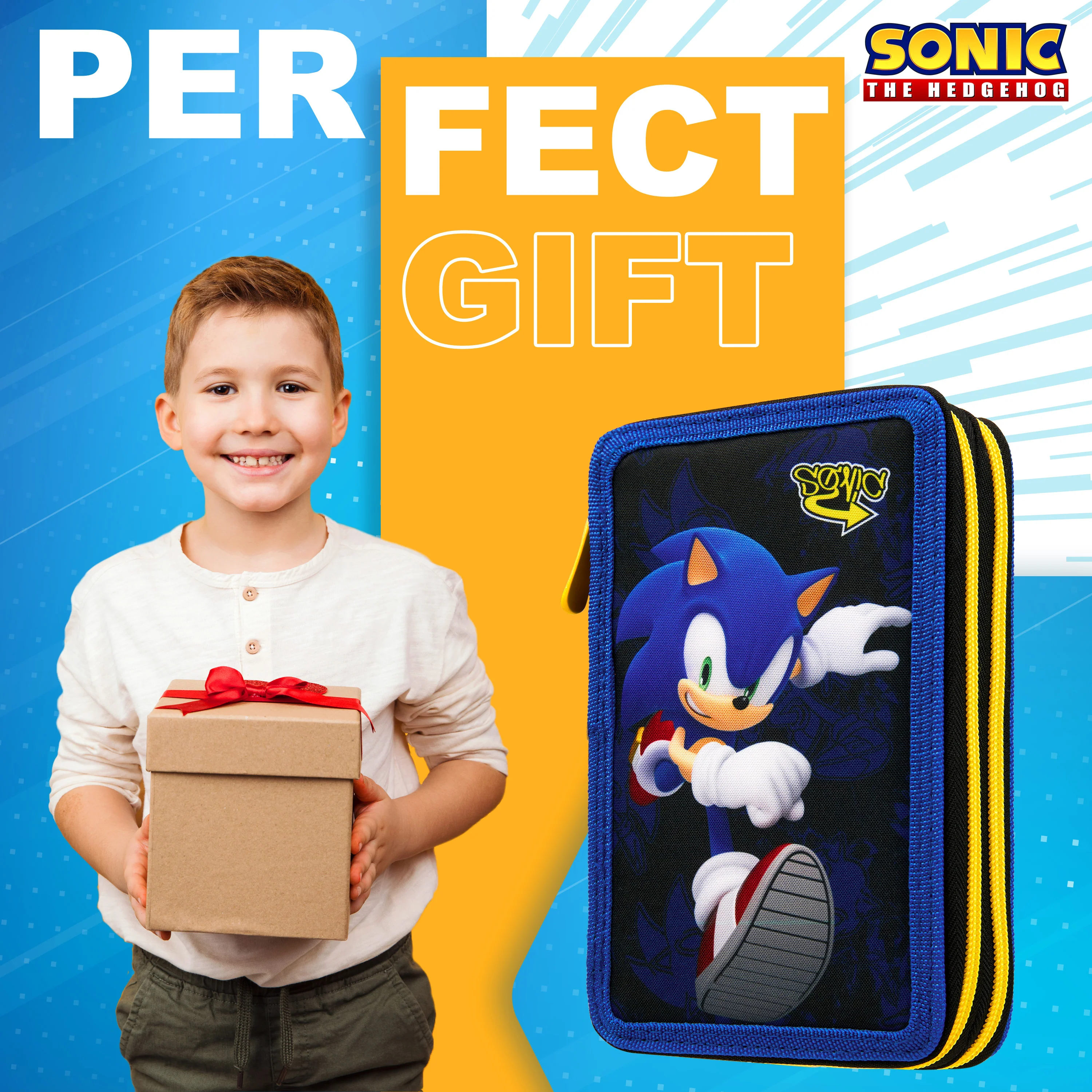 Sonic The Hedgehog Pencil Case with Stationery Included School Supplies Filled Pencil Case Colouring Pencils Boys Gifts - Image 3