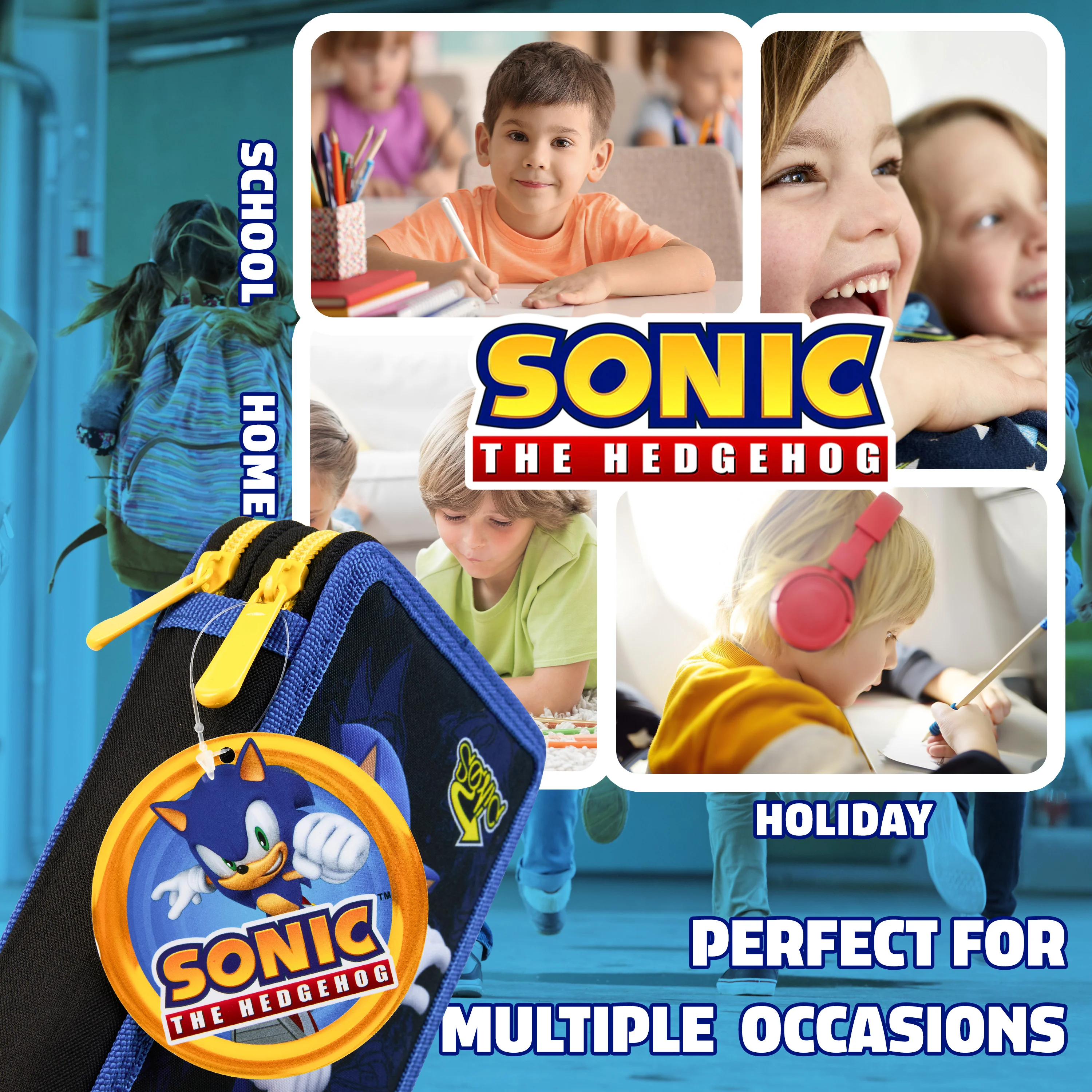 Sonic The Hedgehog Pencil Case with Stationery Included School Supplies Filled Pencil Case Colouring Pencils Boys Gifts - Image 5