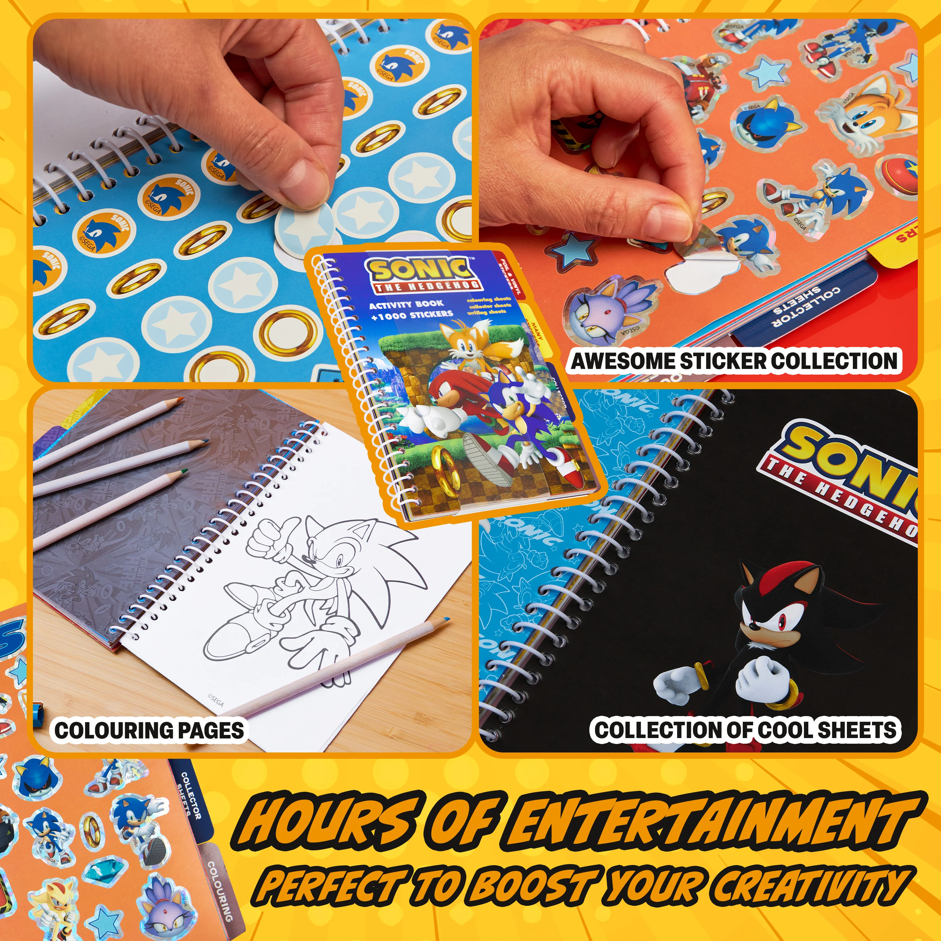 SONIC THE HEDGEHOG Scrapbooking Stickers & Activity Book Over 1000 Stickers - Image 4