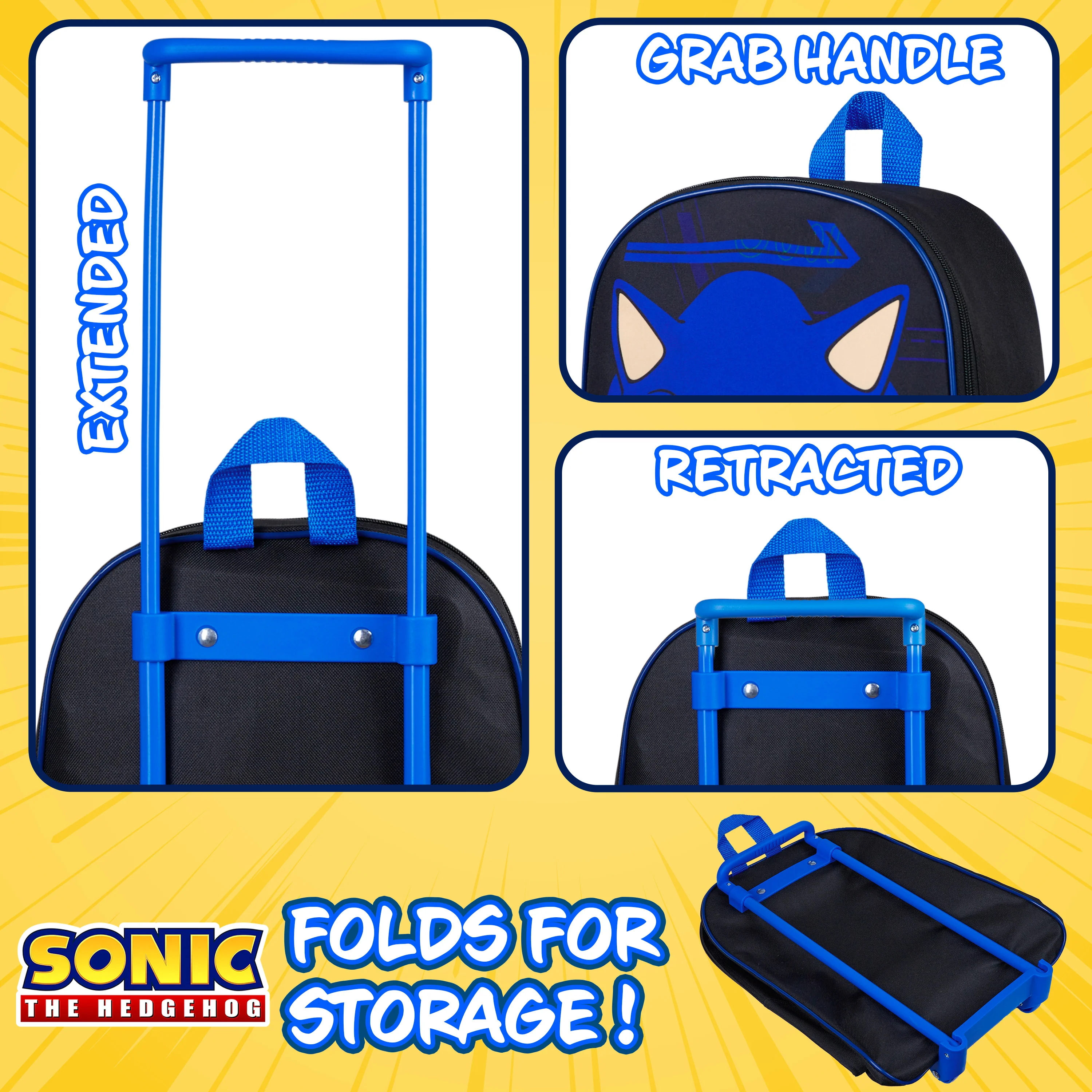 Sonic The Hedgehog Suitcase - Foldable Trolley Bag - Image 3