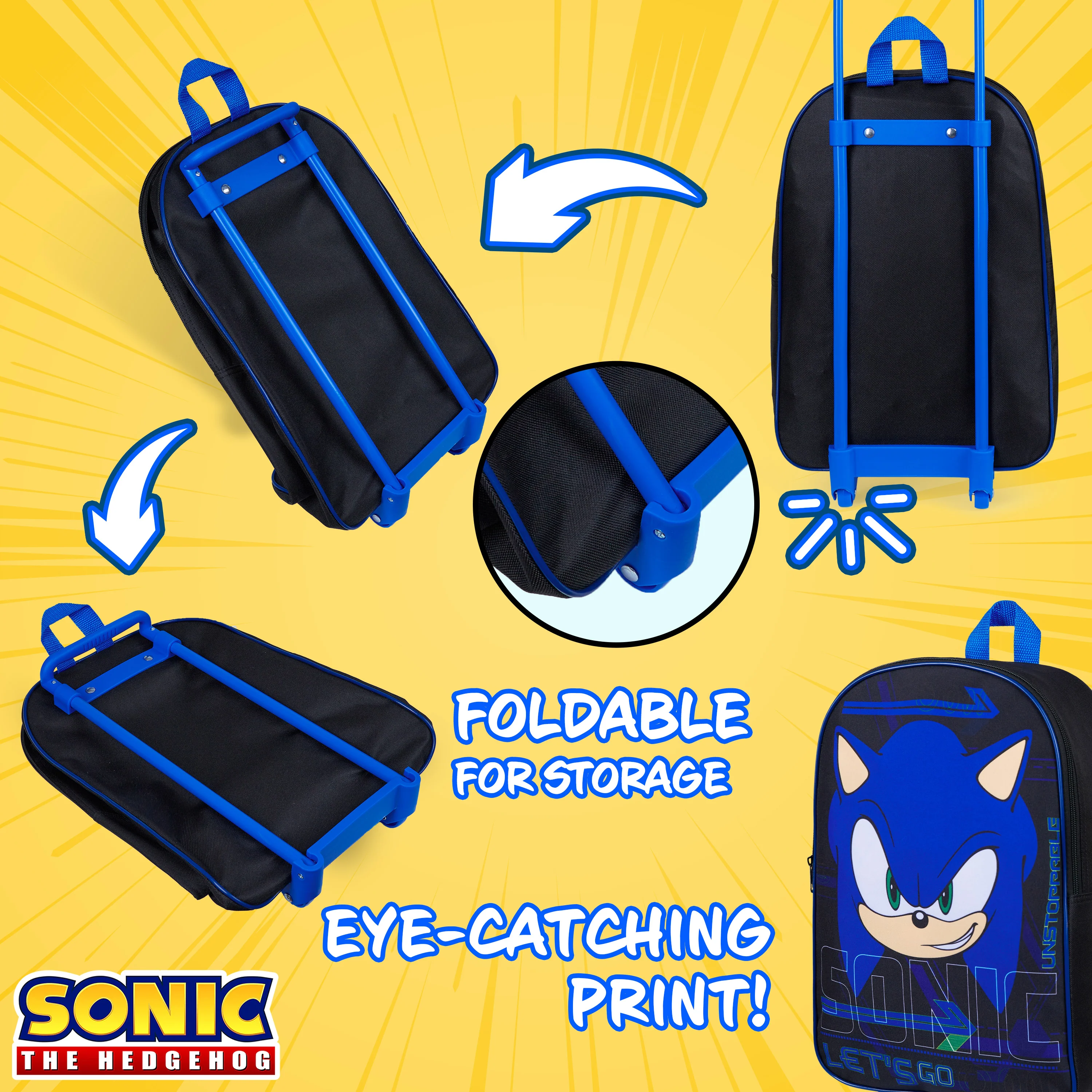 SONIC THE HEDGEHOG Suitcase - Foldable Trolley Bag 39 x 27cm 10.5 litres - Image 4