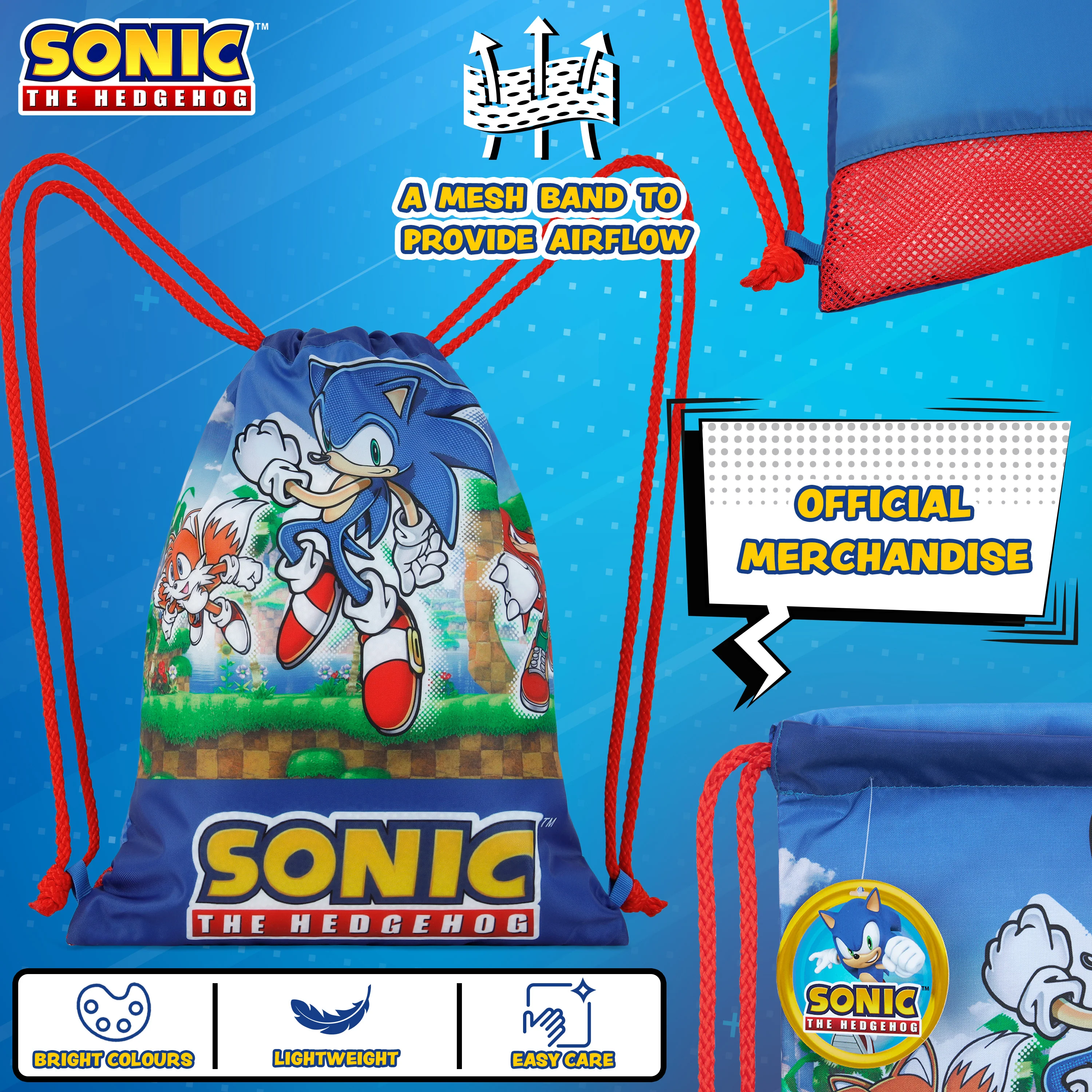 Sonic The Hedgehog Swimming Bag for Kids, Drawstring Bags - Image 6