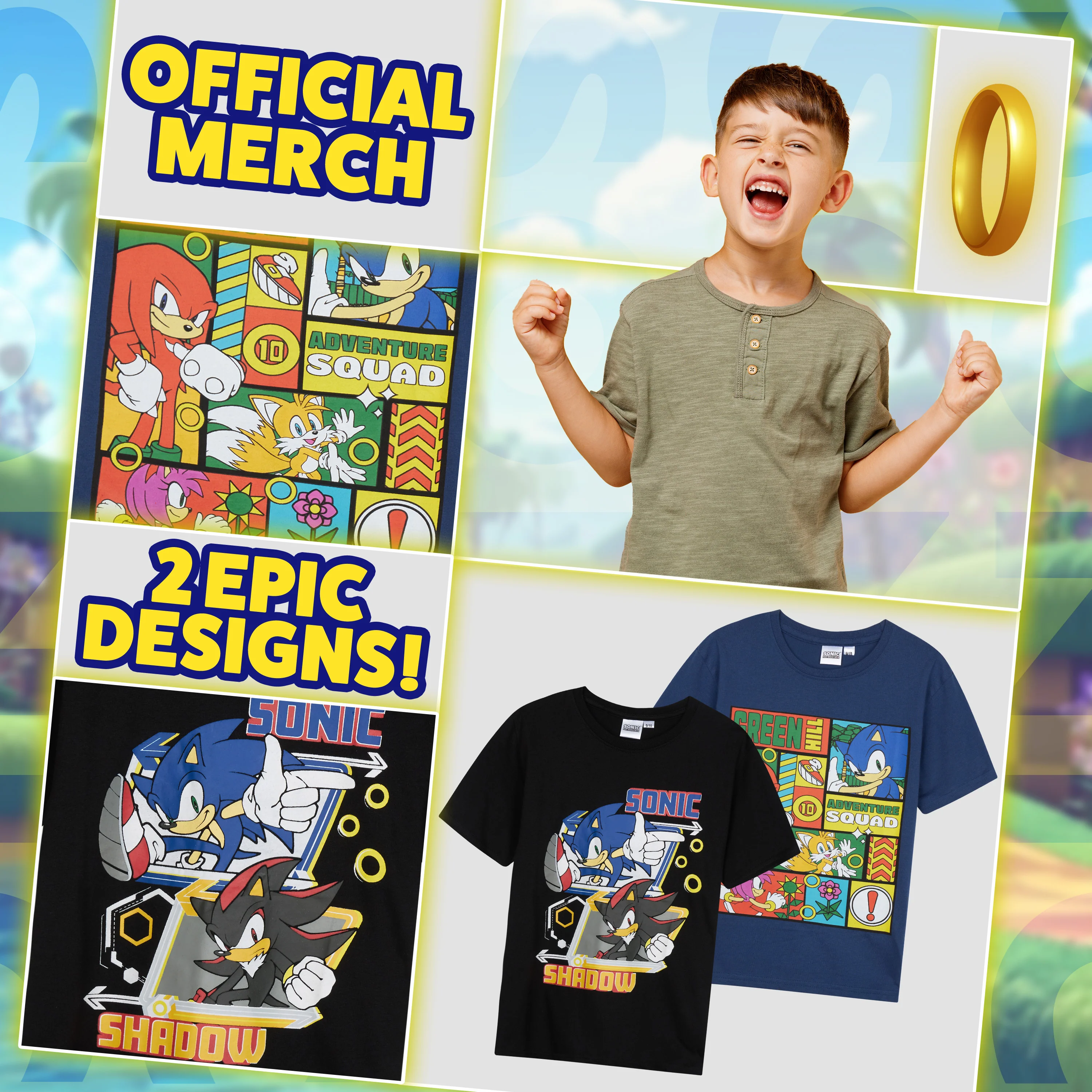 Sonic The Hedgehog Tops 2 Pack for Boys Short Sleeve T Shirts Crew Neck Knuckles Shadow Casual Tee Multipack Soft Comfy Breathable Gamer Gifts for Boys - Image 3