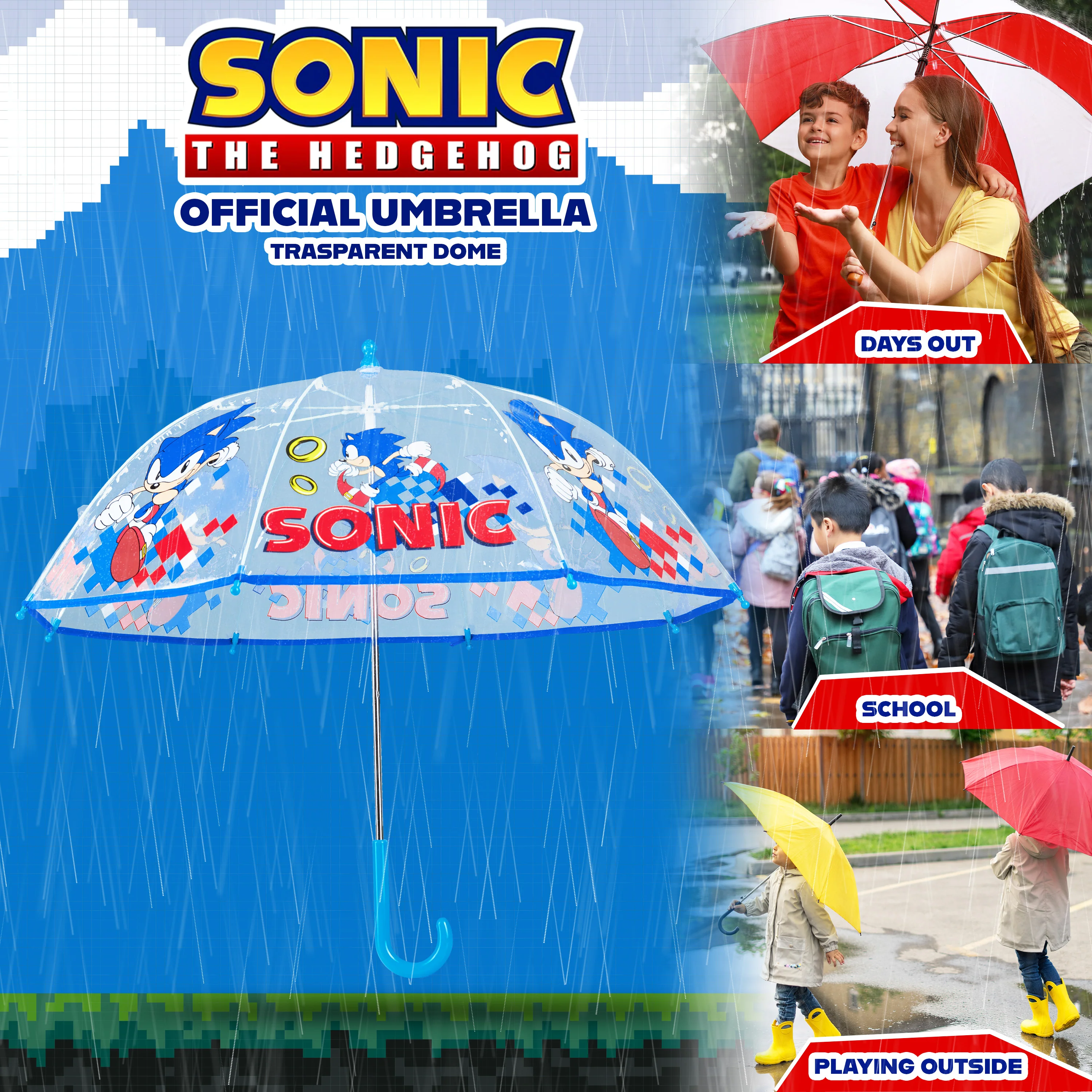 Sonic The Hedgehog Umbrella - Folding Dome Birdcage Kids Umbrella - Image 3