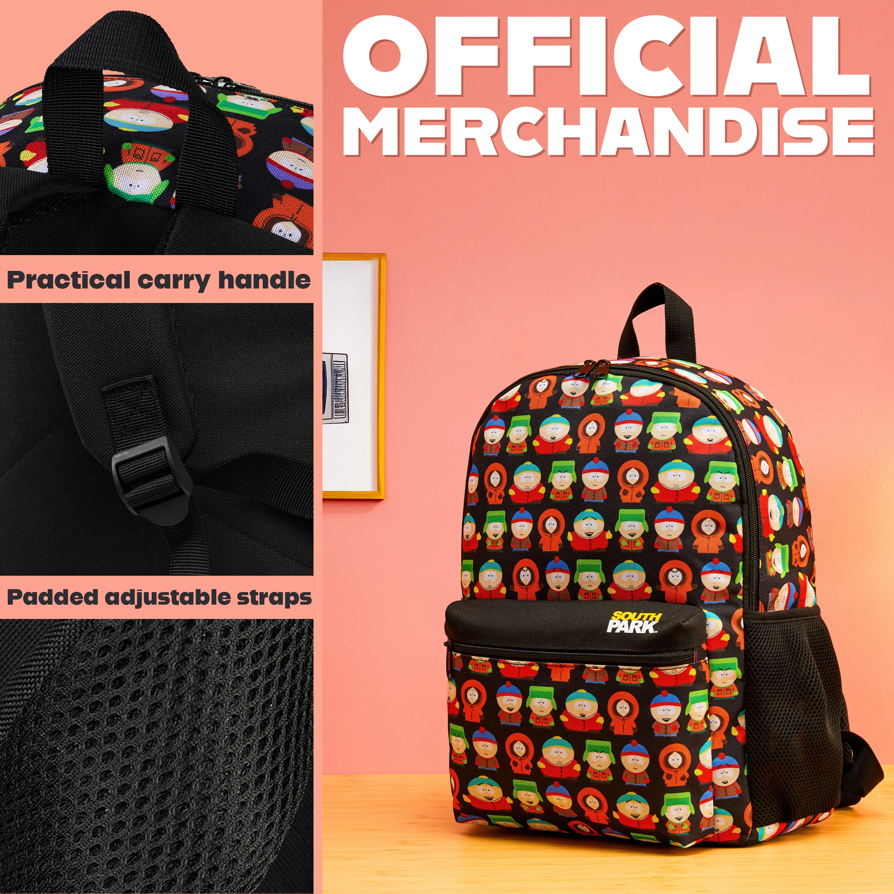 South Park Backpack for Boys Teens Travel Rucksack Gym Mens Work Bag Stan Kenny Eric Daypack for University School Funny Gifts - Image 4