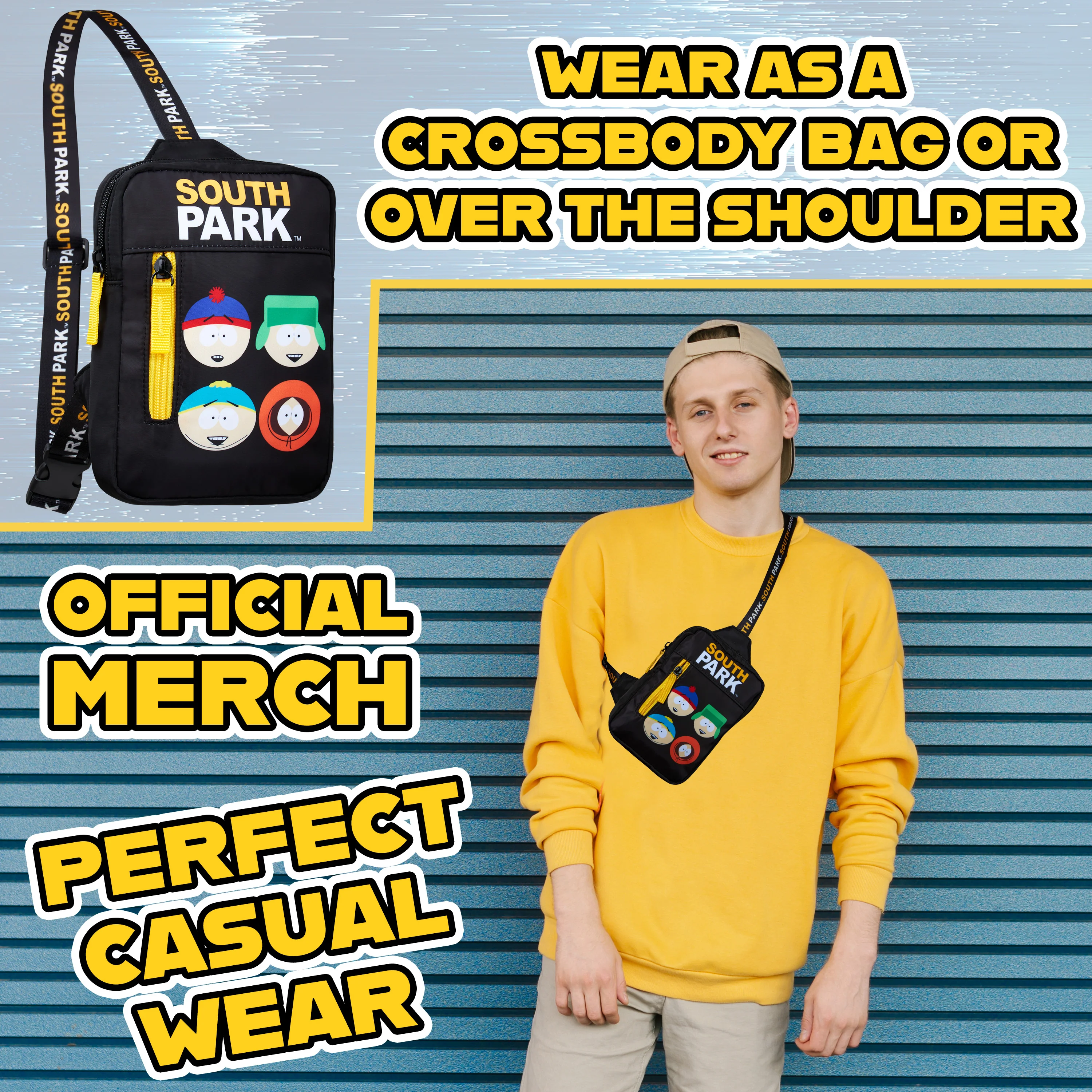 South Park Bag for Teens Men Sling Cross Body Bag Adjustable Shoulder Chest Strap Eric Kenny Cartman Travel Gifts for Men - Image 4
