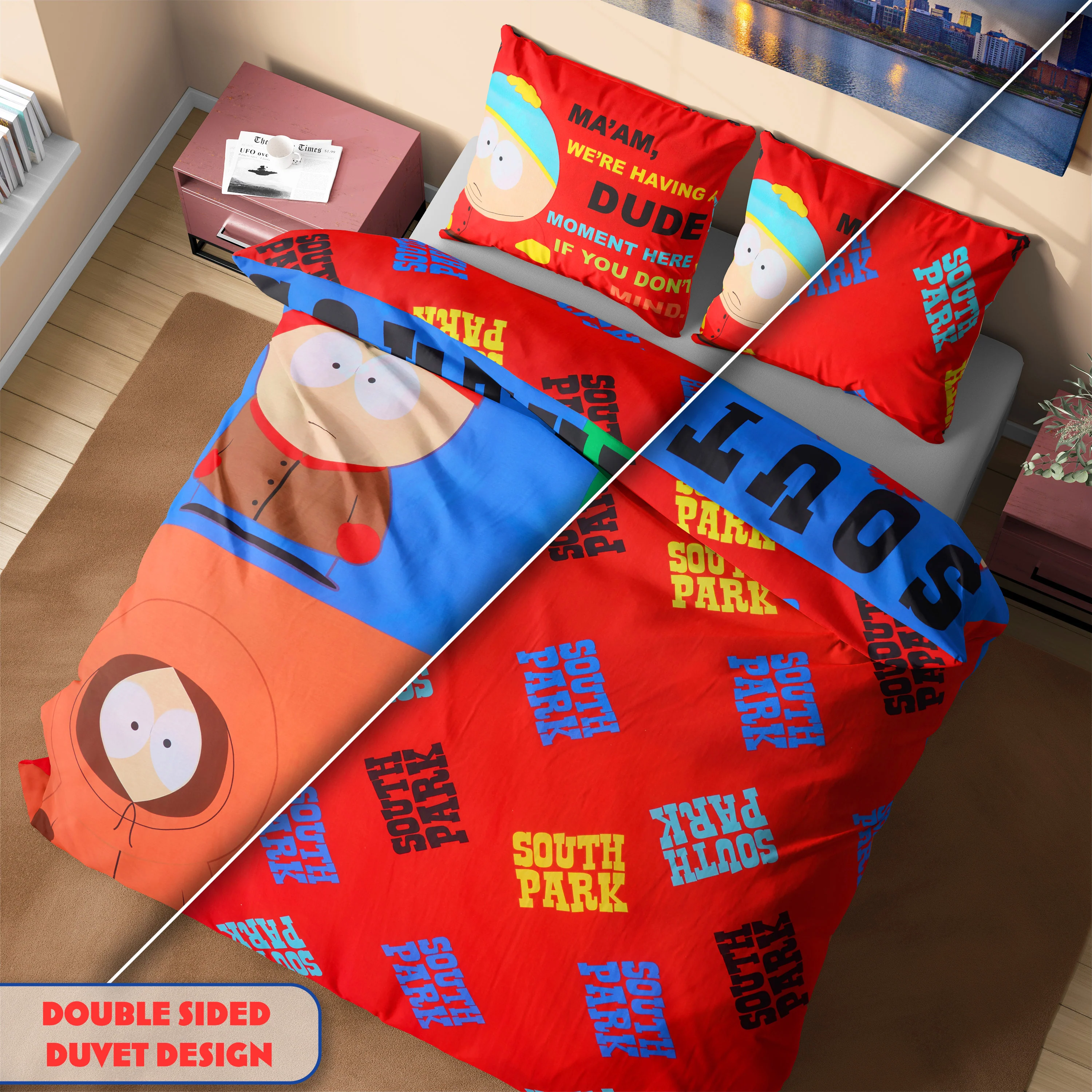 South Park Bedding Set Duvet Cover & Pillowcase for Men Bedroom Accessories Single or Double Duvet, Gifts for Him (Multi Double) - Image 4