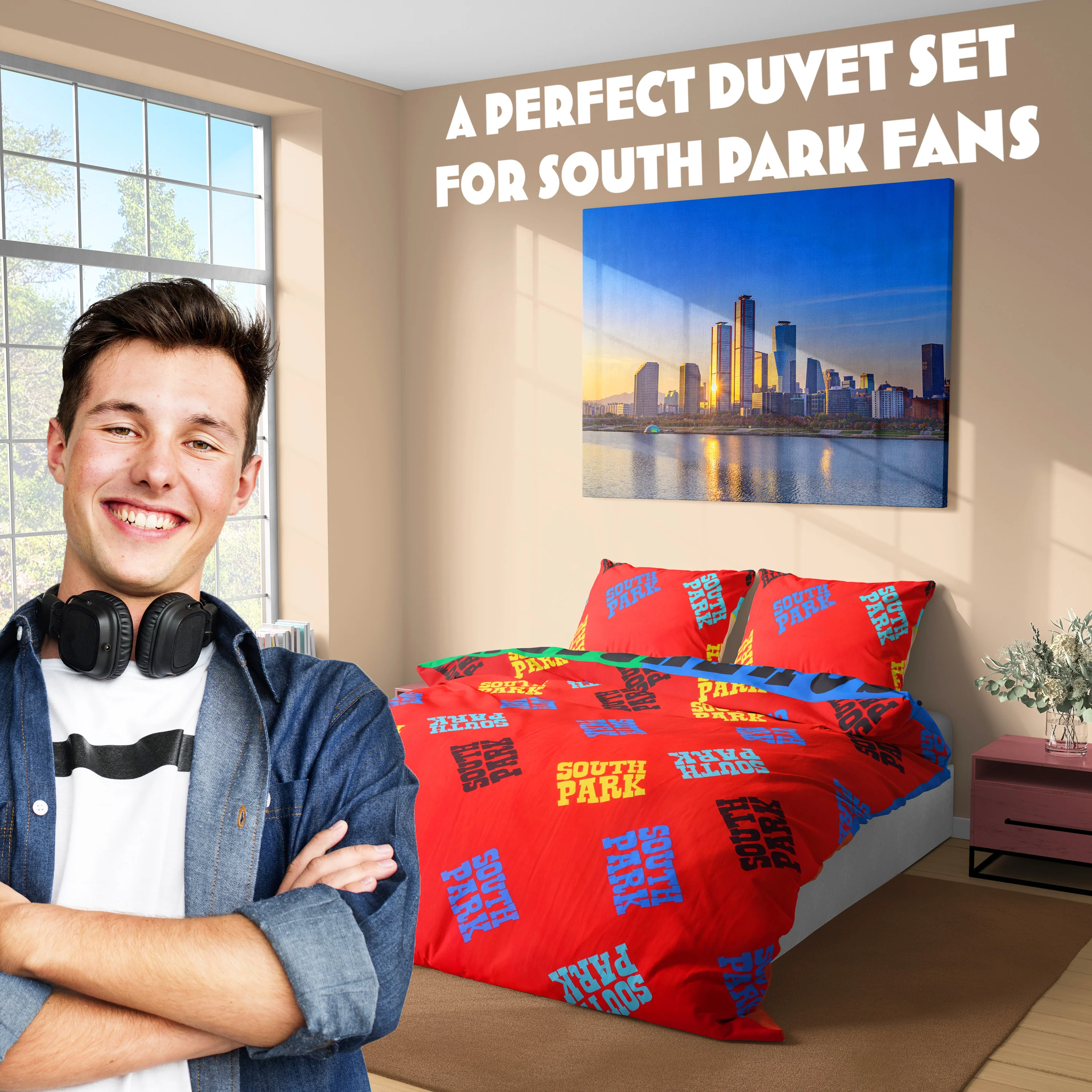 South Park Bedding Set Duvet Cover & Pillowcase for Men Bedroom Accessories Single or Double Duvet, Gifts for Him (Multi Double) - Image 5