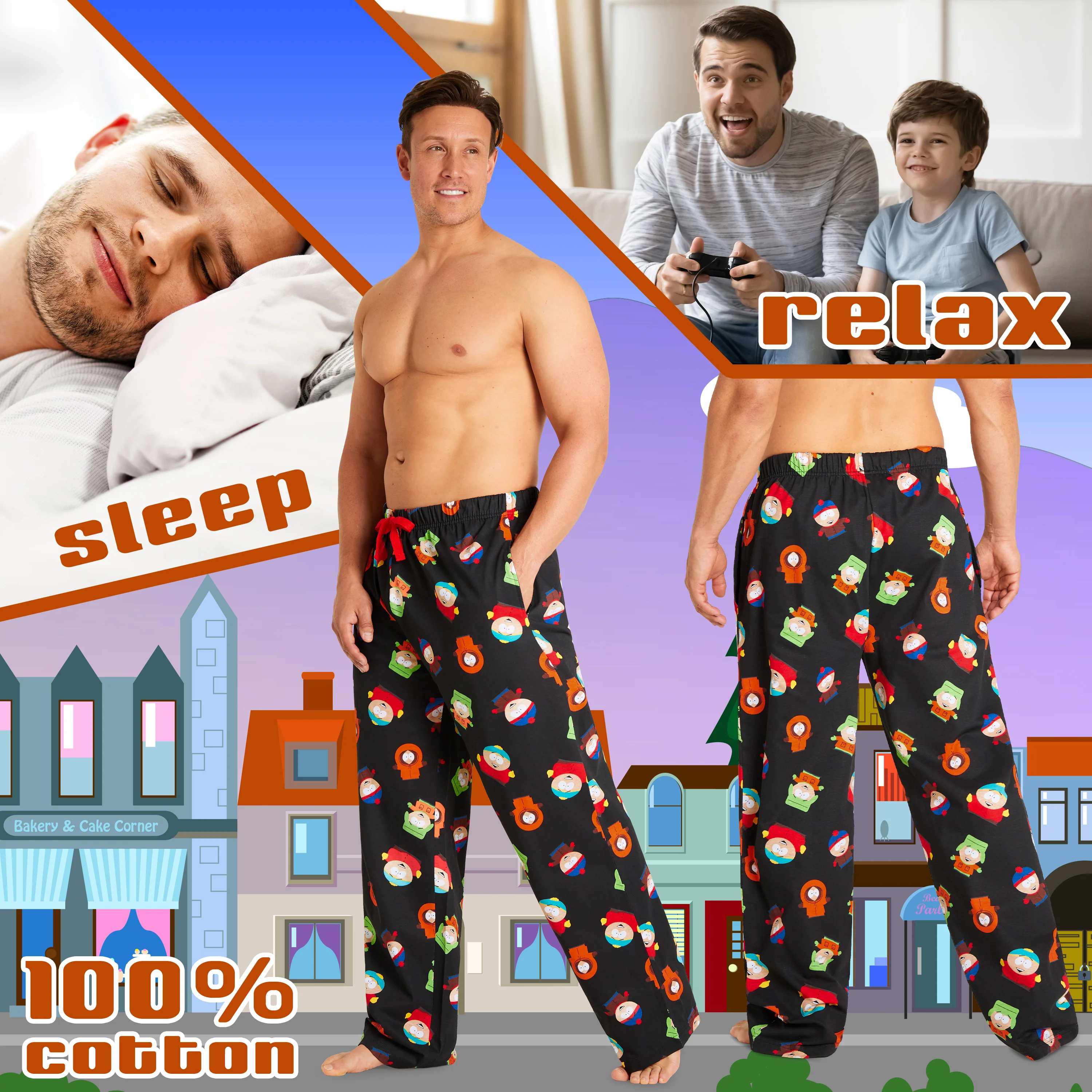 South Park Mens Pyjama Bottoms - Nightwear PJs for Men - Image 5