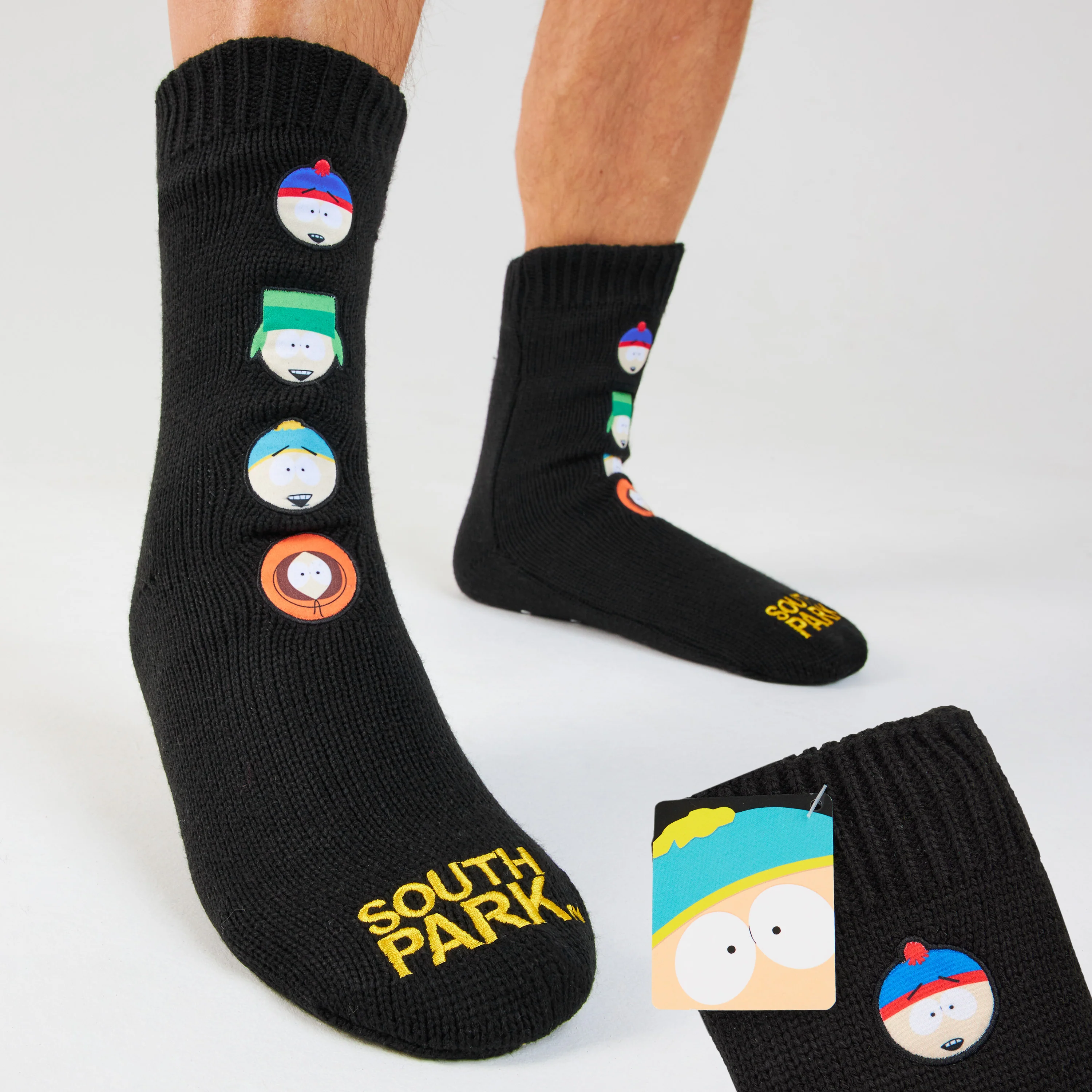 South Park Slipper Socks for Men, Fluffy Warm Sherpa Fleece Lined Non-Slip Bed Socks - Funny Gifts for Him - Image 2