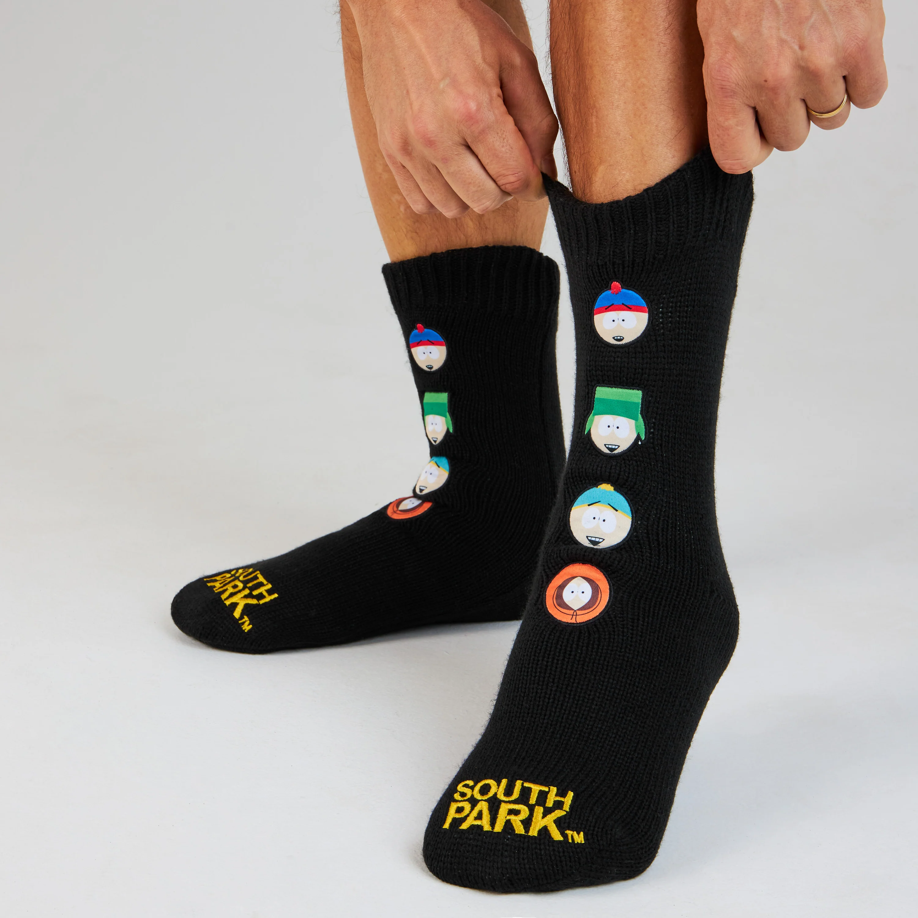 South Park Slipper Socks for Men, Fluffy Warm Sherpa Fleece Lined Non-Slip Bed Socks - Funny Gifts for Him - Image 3