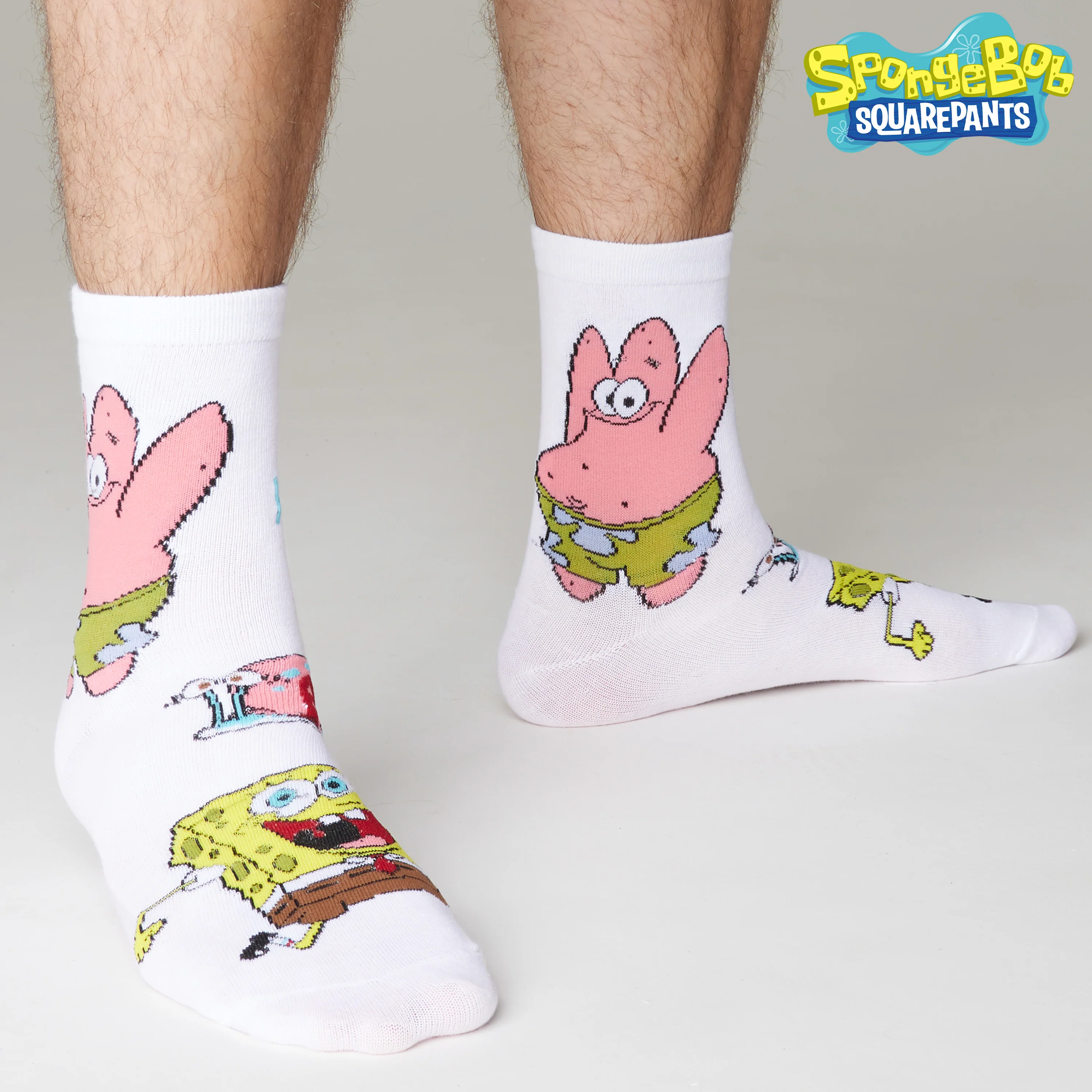 SpongeBob Mens Socks Pack of 5 Crew Socks for Men Teenagers Soft Breathable Work Sports Casual - Size 6-10 Mens Gifts - Image 4