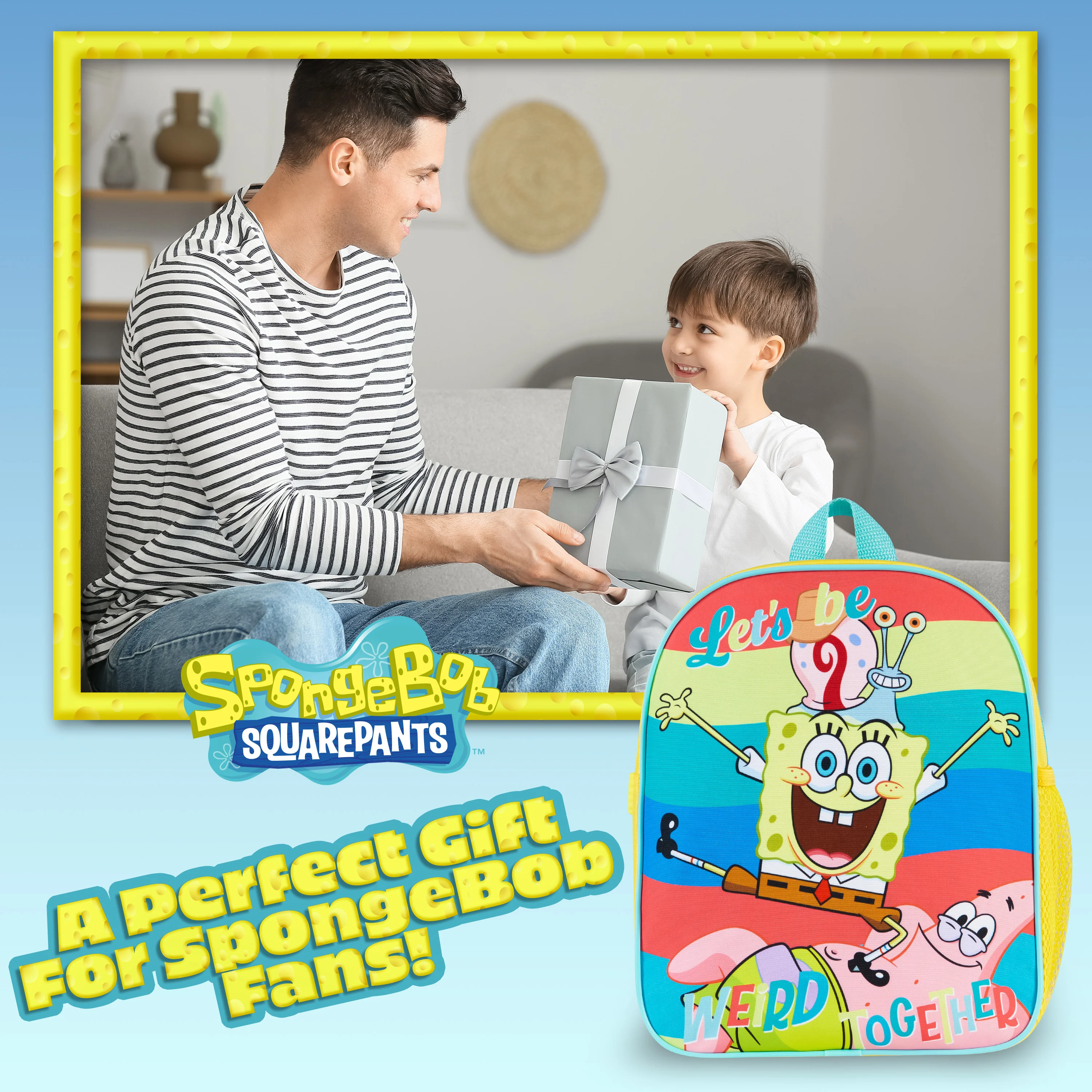 SPONGEBOB SQUAREPANTS Backpack for Kids and Toddlers, School Bag Boys - Image 3