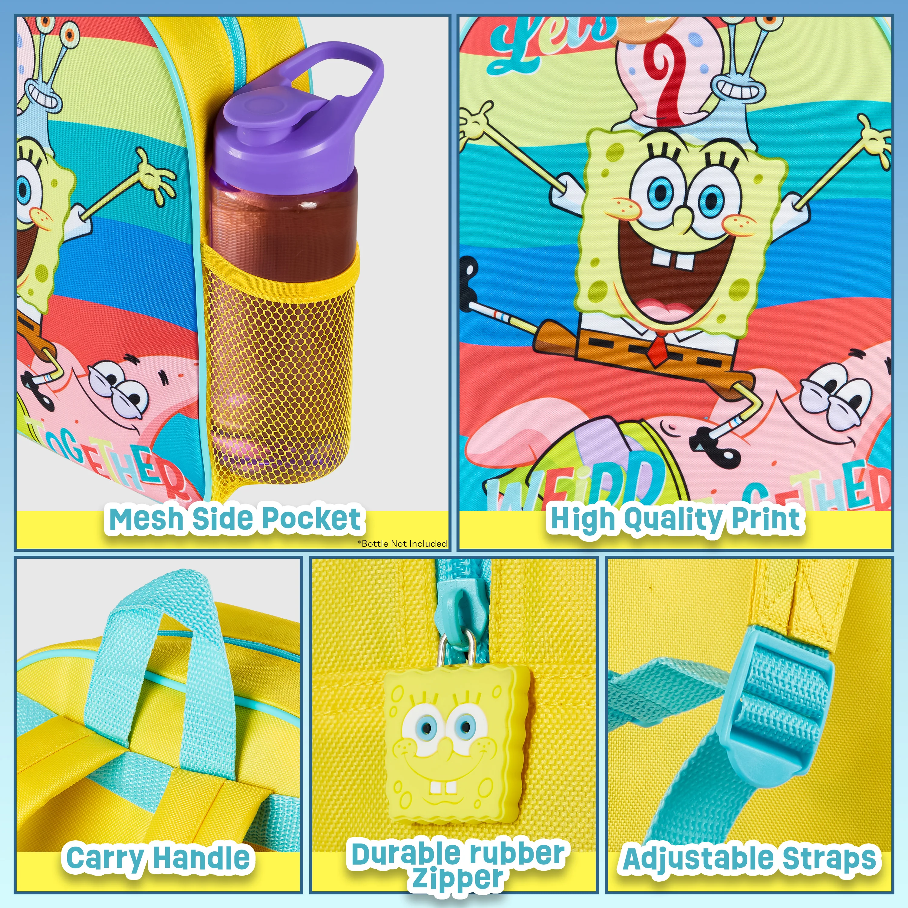 SPONGEBOB SQUAREPANTS Backpack for Kids and Toddlers, School Bag Boys - Image 6