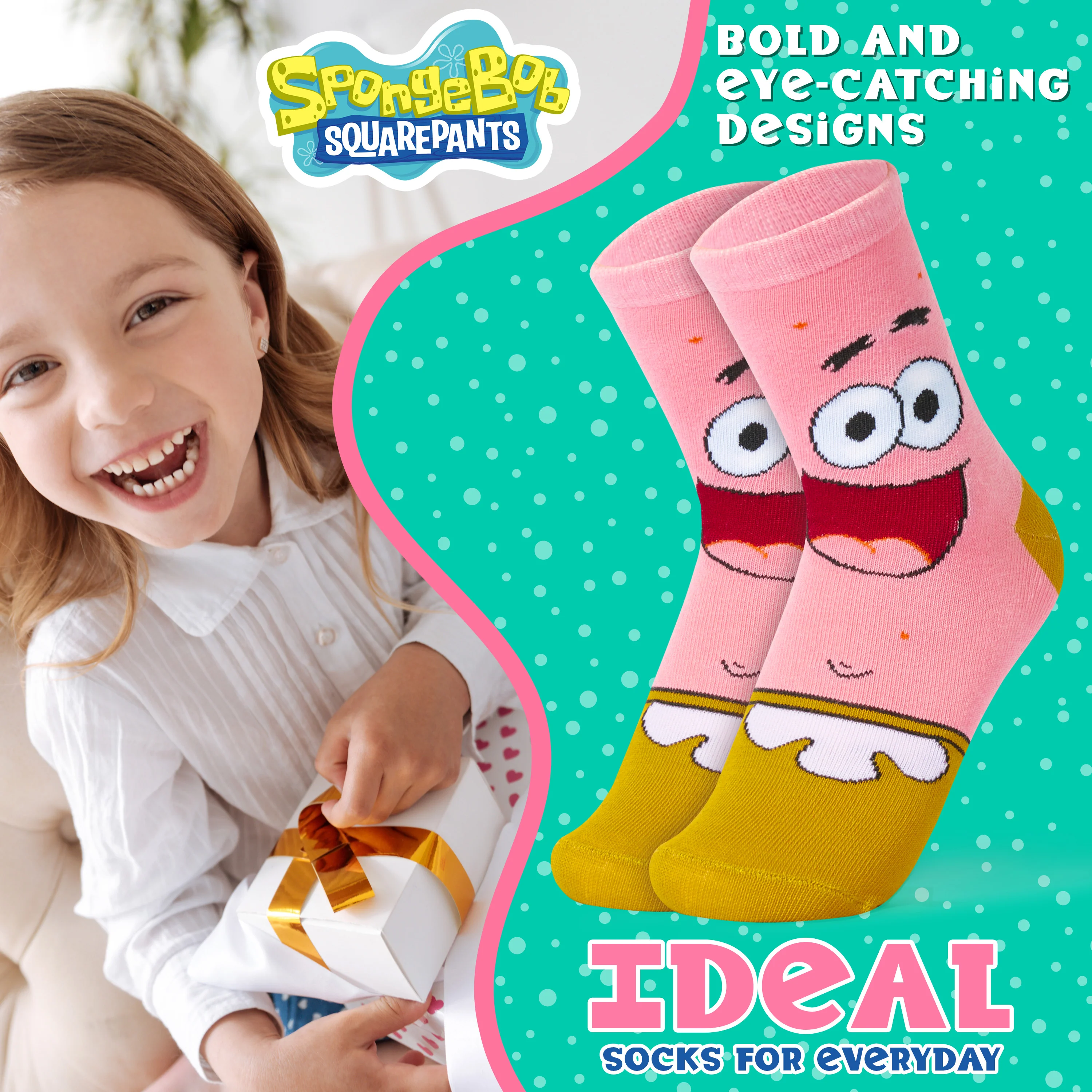 SPONGEBOB SQUAREPANTS Boys Calf Socks, Soft Breathable Kids Socks Pack of 5 - Boys Gifts - Image 3