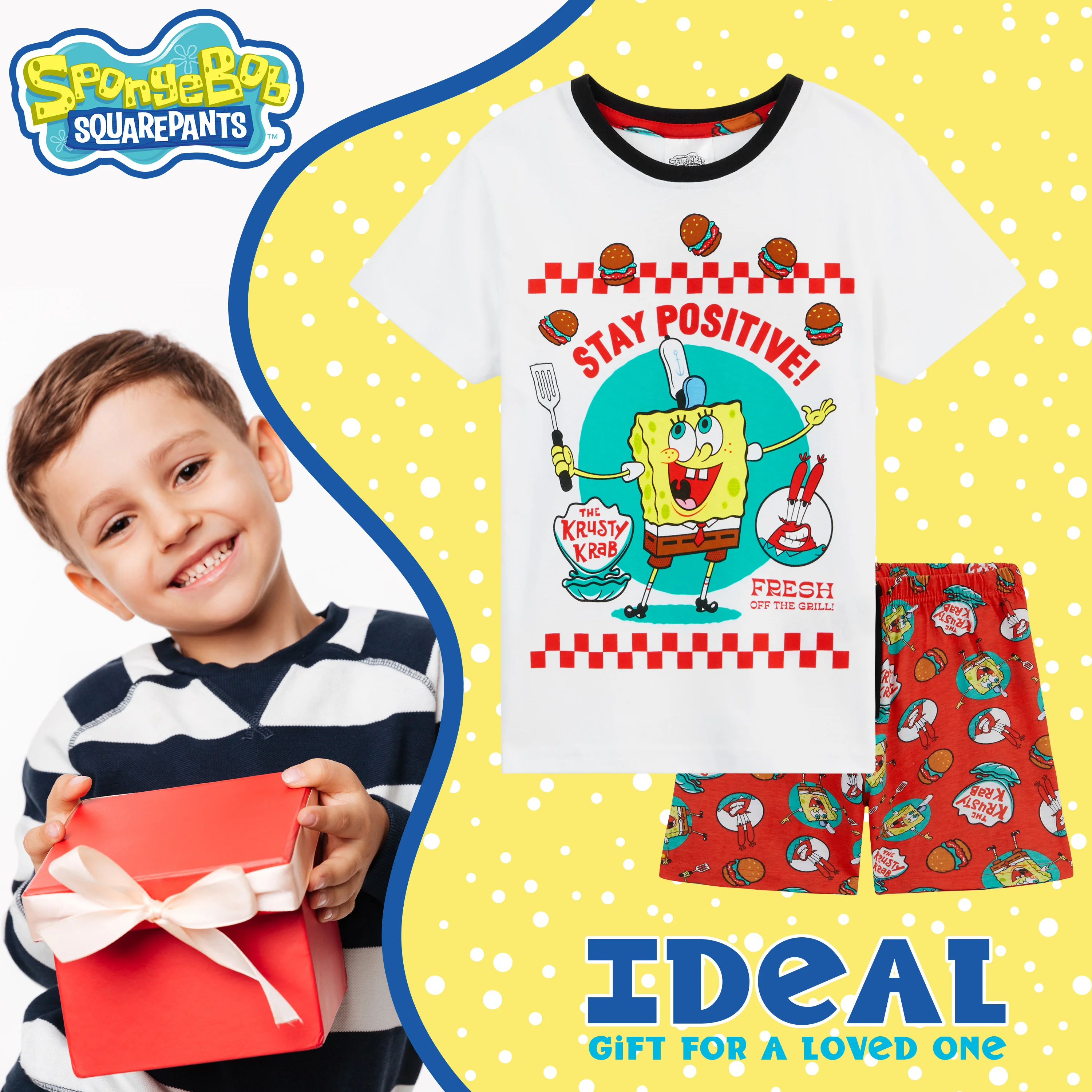SPONGEBOB SQUAREPANTS Boys Pyjamas, Boys Short Pyjamas - Image 3