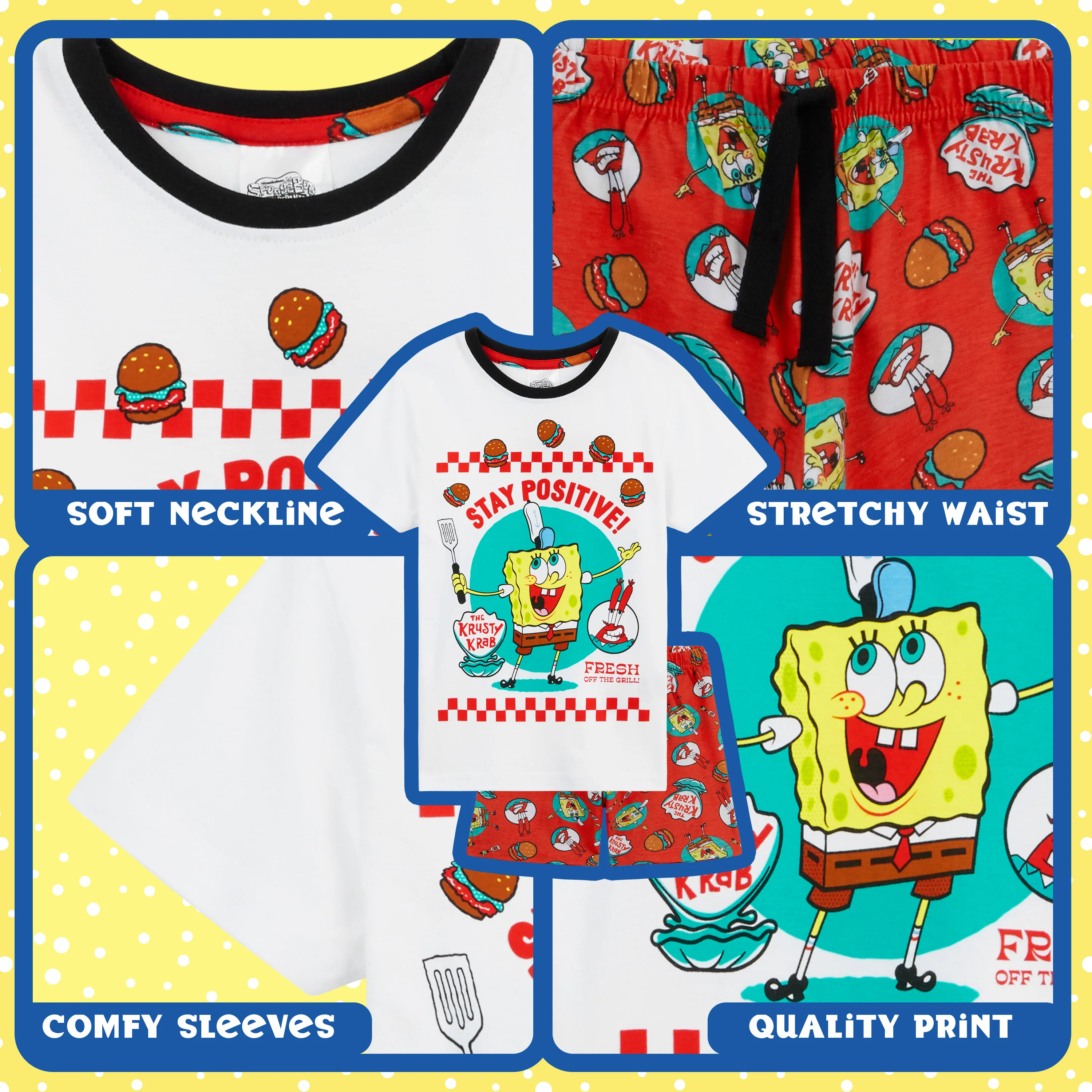 SPONGEBOB SQUAREPANTS Boys Pyjamas, Boys Short Pyjamas - Image 4