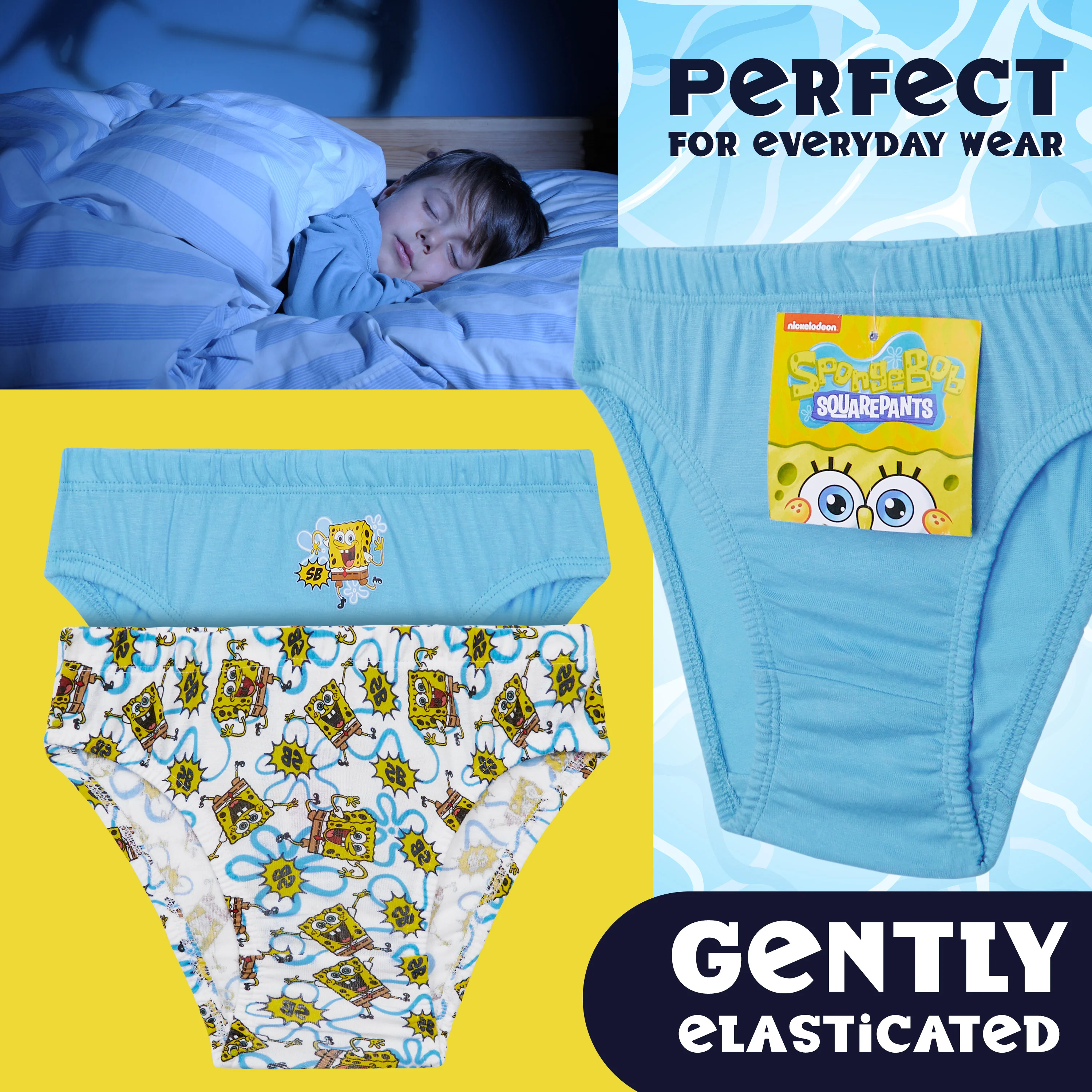 SPONGEBOB SQUAREPANTS Boys Underwear Briefs - Pack of 5 - Image 4