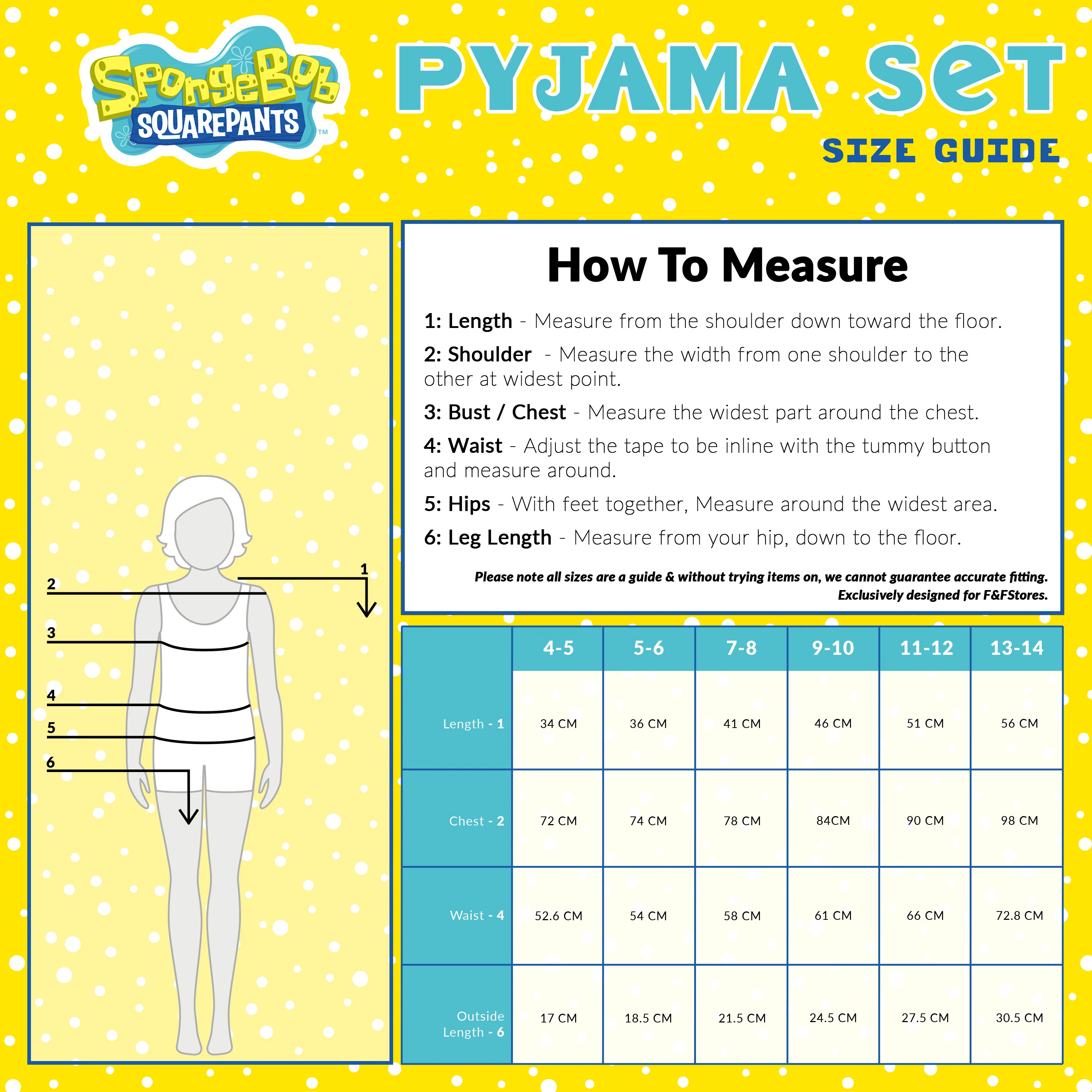 SPONGEBOB SQUAREPANTS Girls Pyjamas, Cropped T-Shirt & Shorts Nightwear for Girls - Image 6